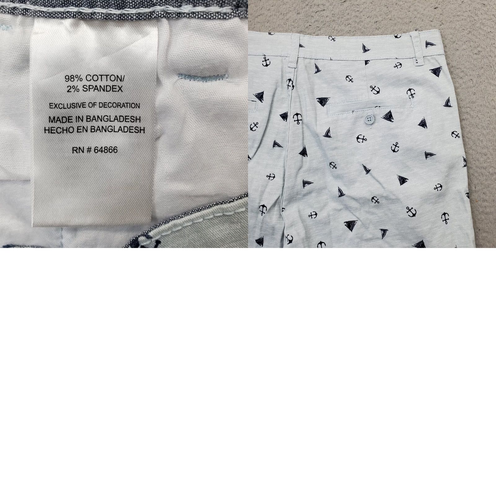 Nautica Company 81 Chino Shorts Mens 34 Multicolor Sailing Boat Nautical Slash Pocket Shirt Size US 34 / EU 50 - 8 Thumbnail