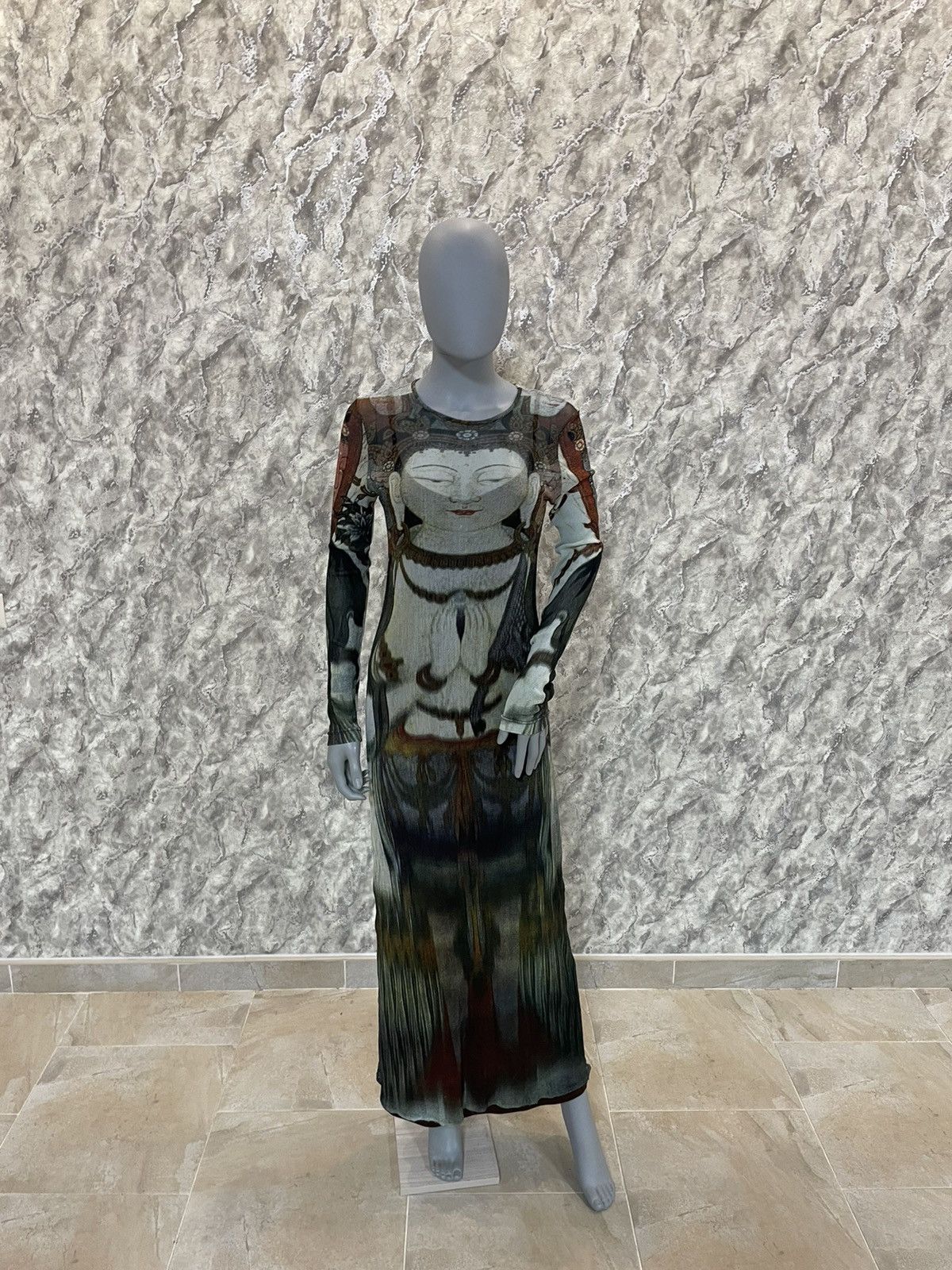 Vivienne Tam Vivienne Tam Floor Length 1997 Long Sleeve Mesh Buddha Dress Size XS / US 0-2 / IT 36-38 - 1 Thumbnail