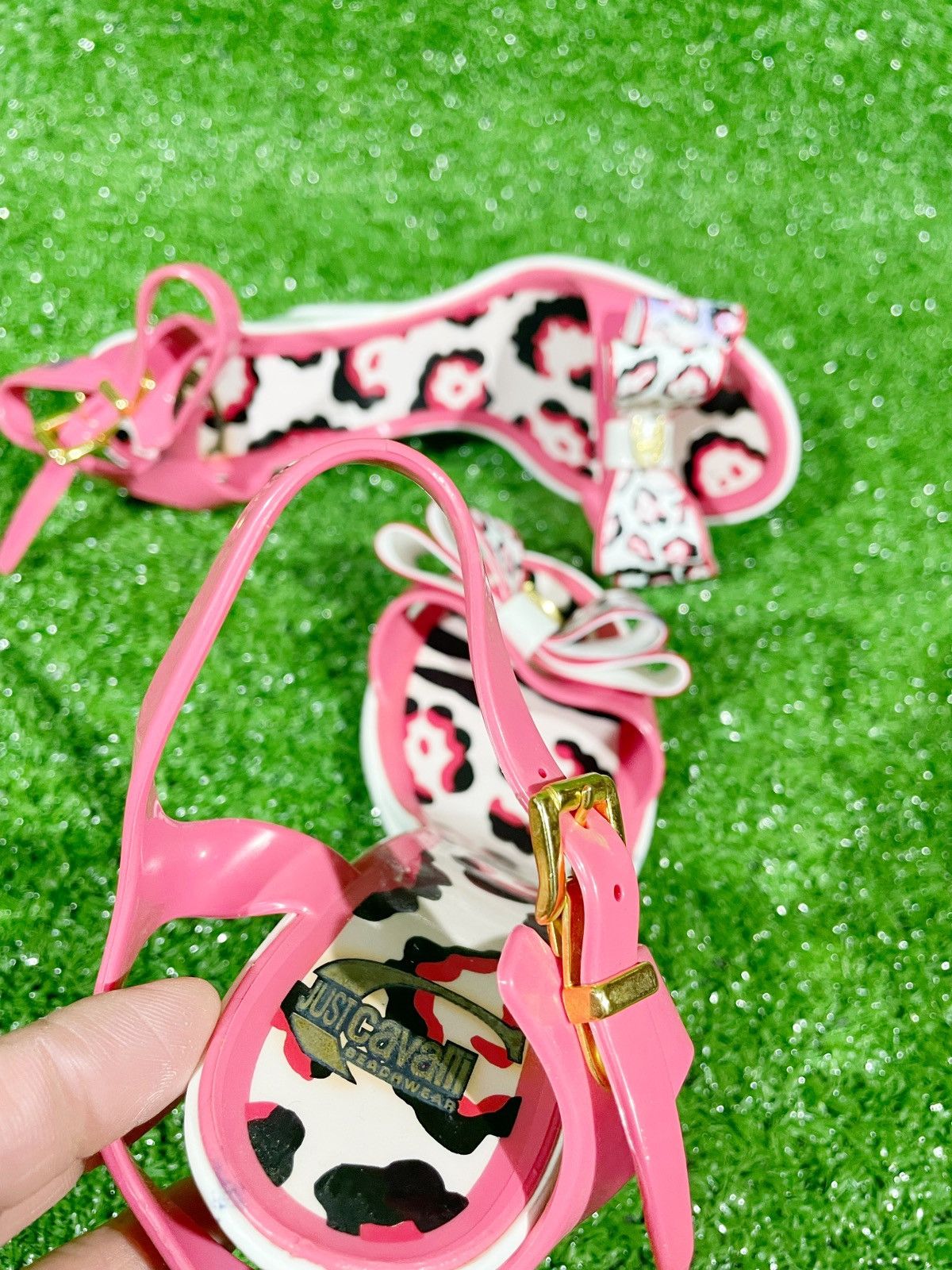 Designer × Just Cavalli Just Cavalli Rubber Heel Sandals Pink Panthers Style Size 37 Size US 7 / IT 37 - 9 Thumbnail