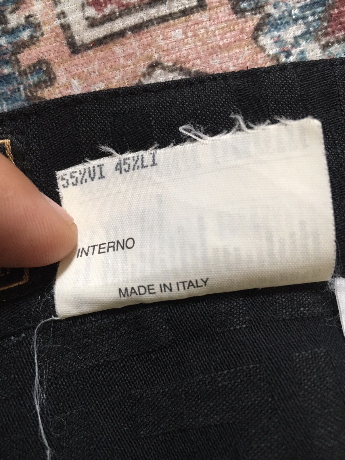 Fendi Vintage Fendi Black Zucca Monogram Linen Pants Size 30" / US 8 / IT 44 - 8 Thumbnail