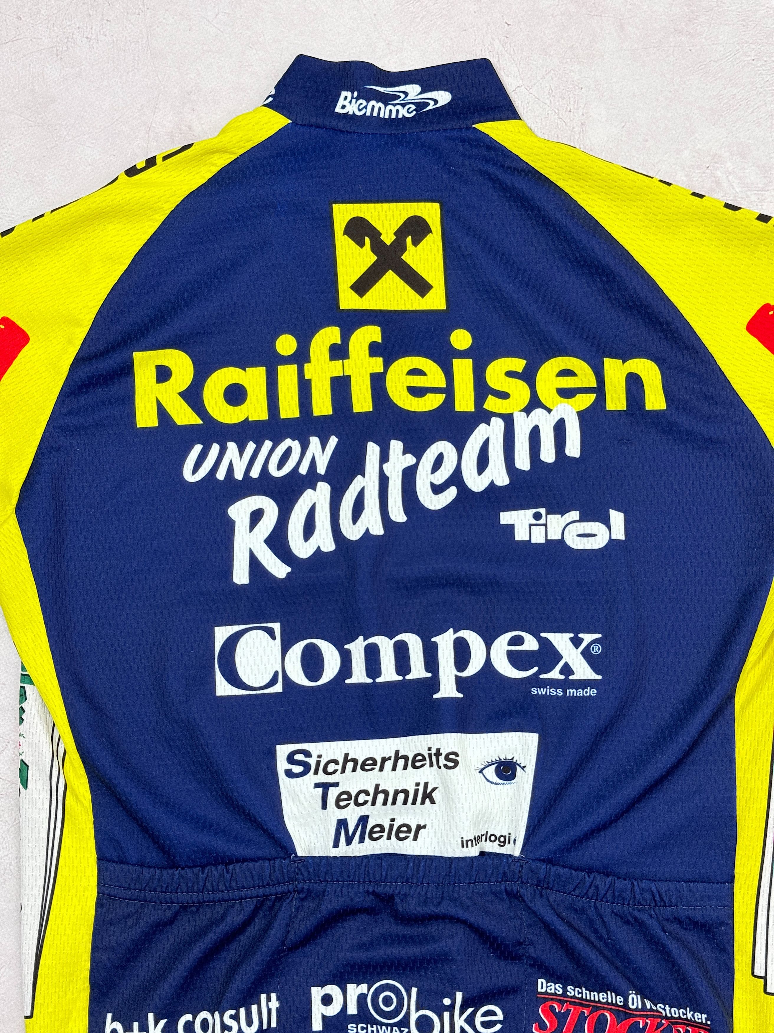Vintage Vintage Biemme Cycling Jersey Raiffeisen Nissan Size US M / EU 48-50 / 2 - 12 Thumbnail