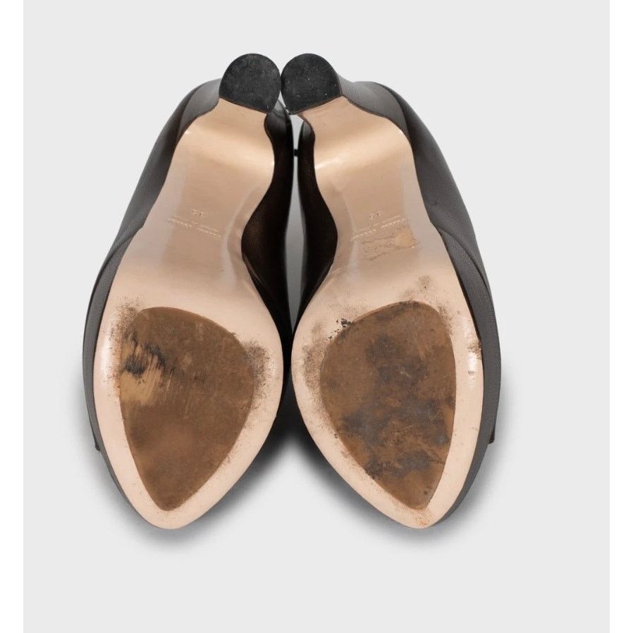 Miu Miu Miu Miu Brown Leather Zip-Up Block Heel Shoes Sz.35 Size US 5 / IT 35 - 5 Thumbnail