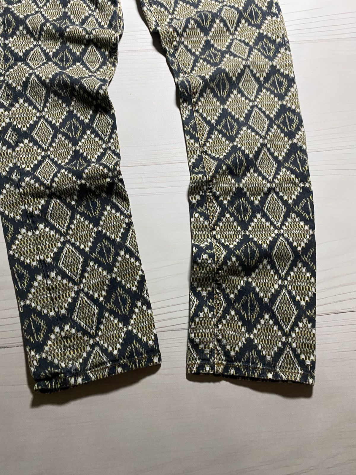 Designer × Etro Etro Jacquard Pattern Diamonds slim fit designer jeans Size 25" / US 0 / IT 36 - 9 Thumbnail