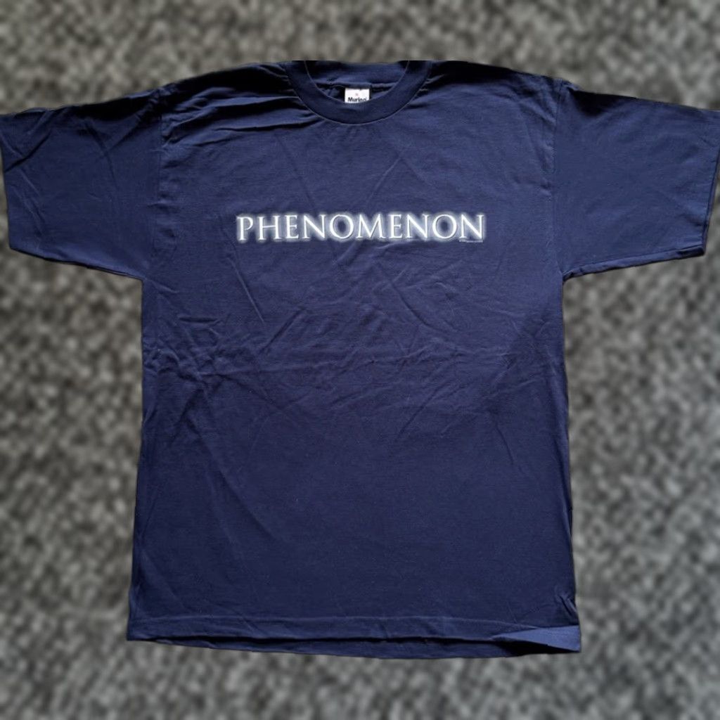 Vintage VINTAGE 1996 Phenomenon Movie Promo Shirt XL John Travolta DEADSTOCK NOS 90s Mens Graphic Print Crew Neck Short Sleeve Cotton Blue 90s Shirt Size US XL / EU 56 / 4 - 1 Thumbnail