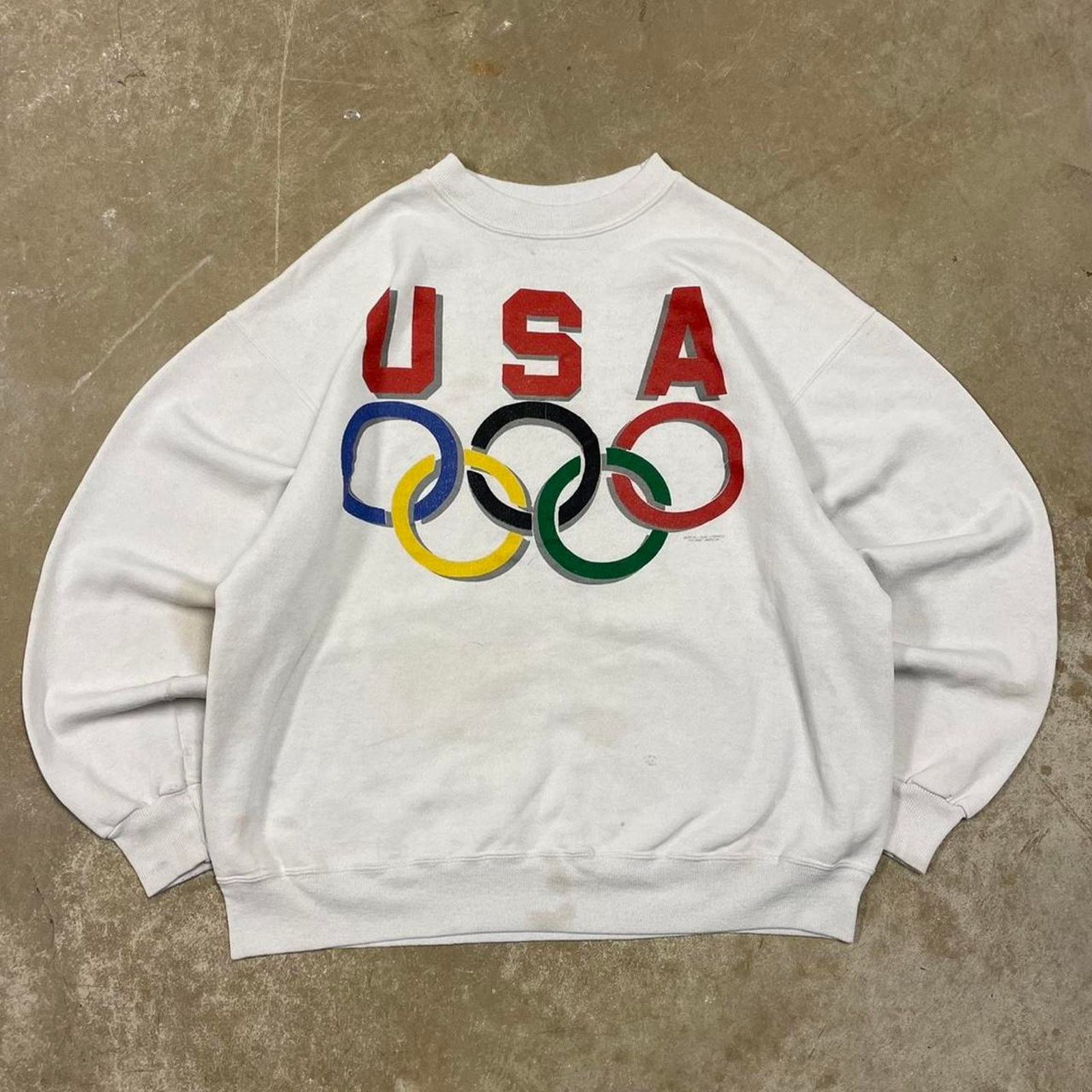 Hanes 90s USA Olympic white crewneck sweatshirt size large Size US L / EU 52-54 / 3 - 1 Thumbnail
