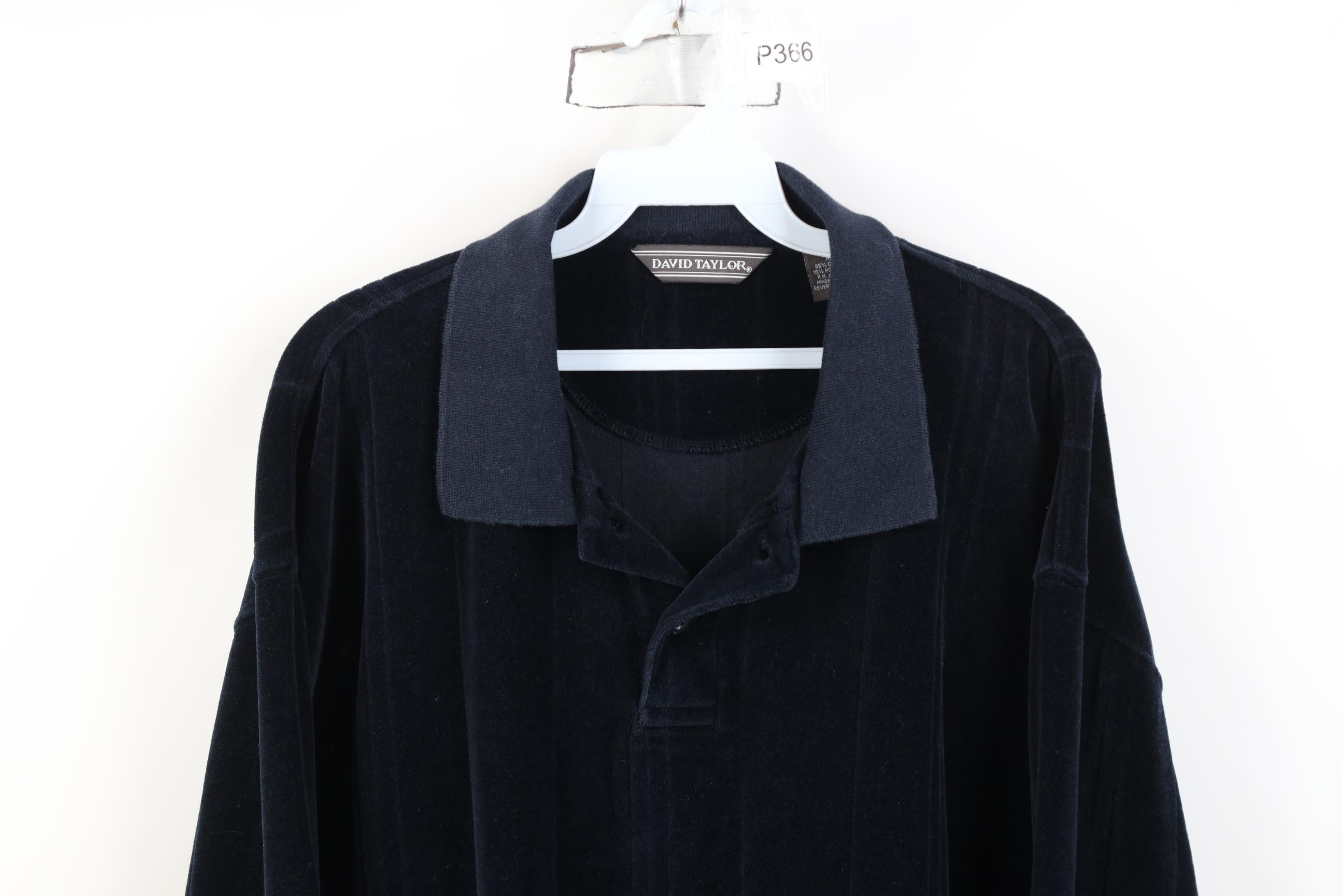 Vintage Vintage 90s Streetwear Velour Long Sleeve Rugby Polo Shirt Size US XL / EU 56 / 4 - 2 Thumbnail