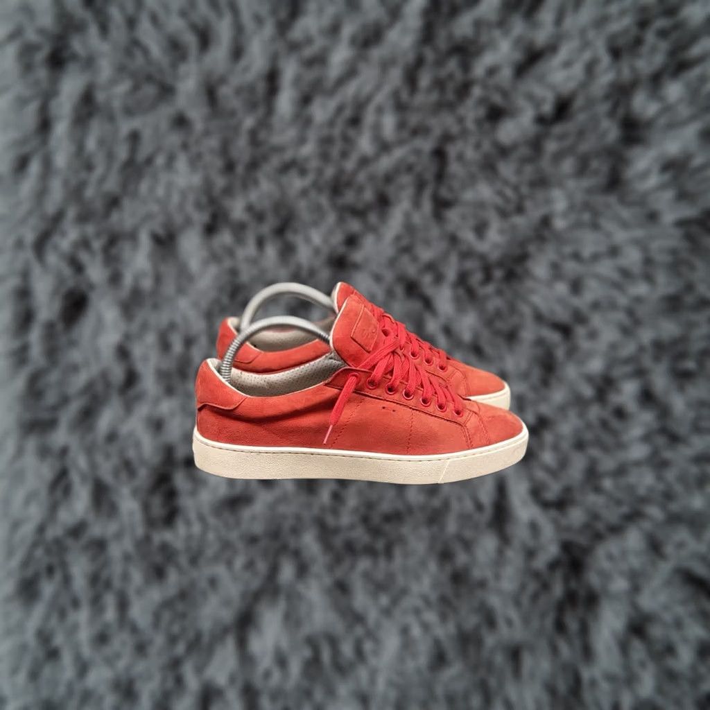 Santoni Santoni Design Orange Women's Leather Suede Classic Sneakers - 37 EU, 7 US, Leather, Low Top, Casual Shoes, Designer Style Size US 7 / IT 37 - 1 Thumbnail