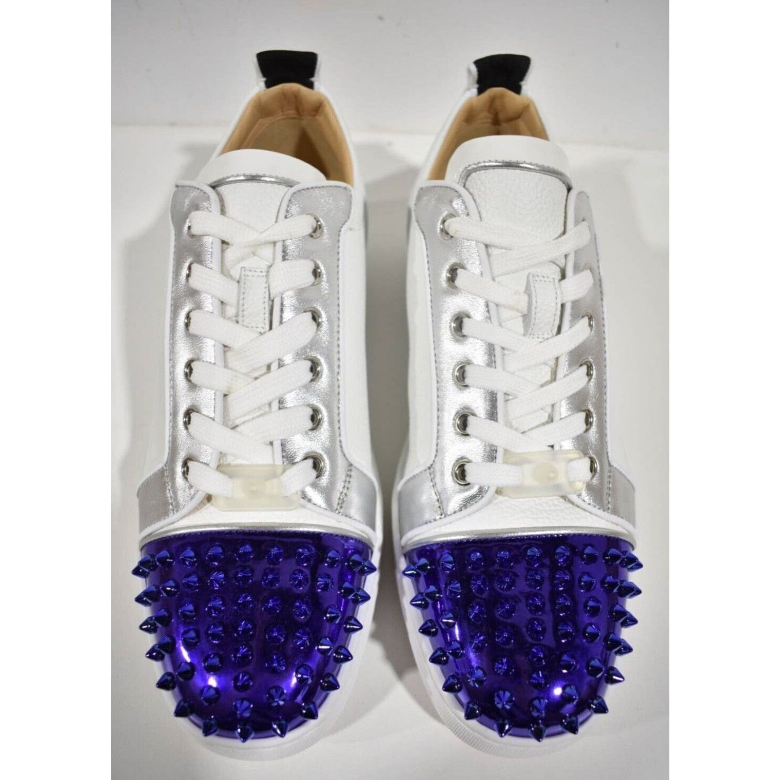 Christian Louboutin Christian Louboutin Louis Junior Spikes Flat White Purple Size US 9 / EU 42 - 7 Thumbnail