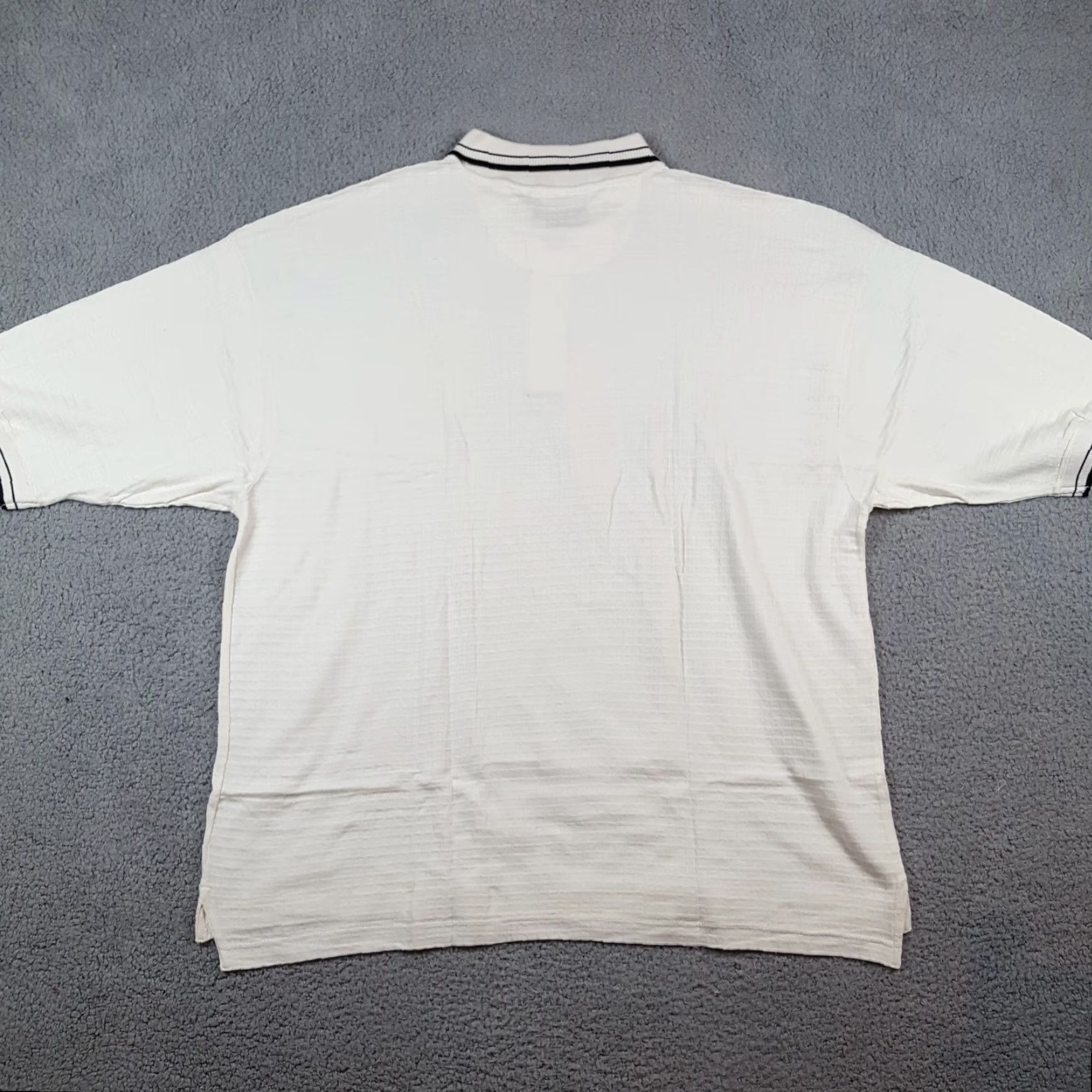 Vintage VINTAGE Equus White Checked Polo Shirt 2XL Relaxed Fit Short Sleeve Collared Casual Golf 90s Mens Size US XXL / EU 58 / 5 - 4 Thumbnail