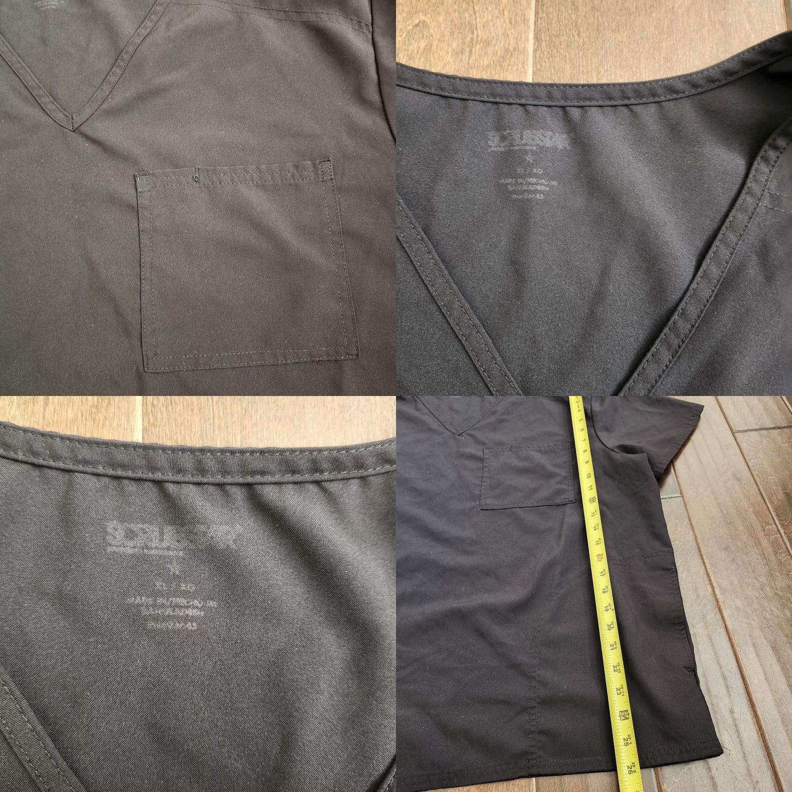 Vintage Scrubstar Women's Black Pocket Scrub Top XL Top, Pocket, Medical, Scrubstar, Women, Black, Solid, XL, Scrub Top Size XL / US 12-14 / IT 48-50 - 8 Thumbnail