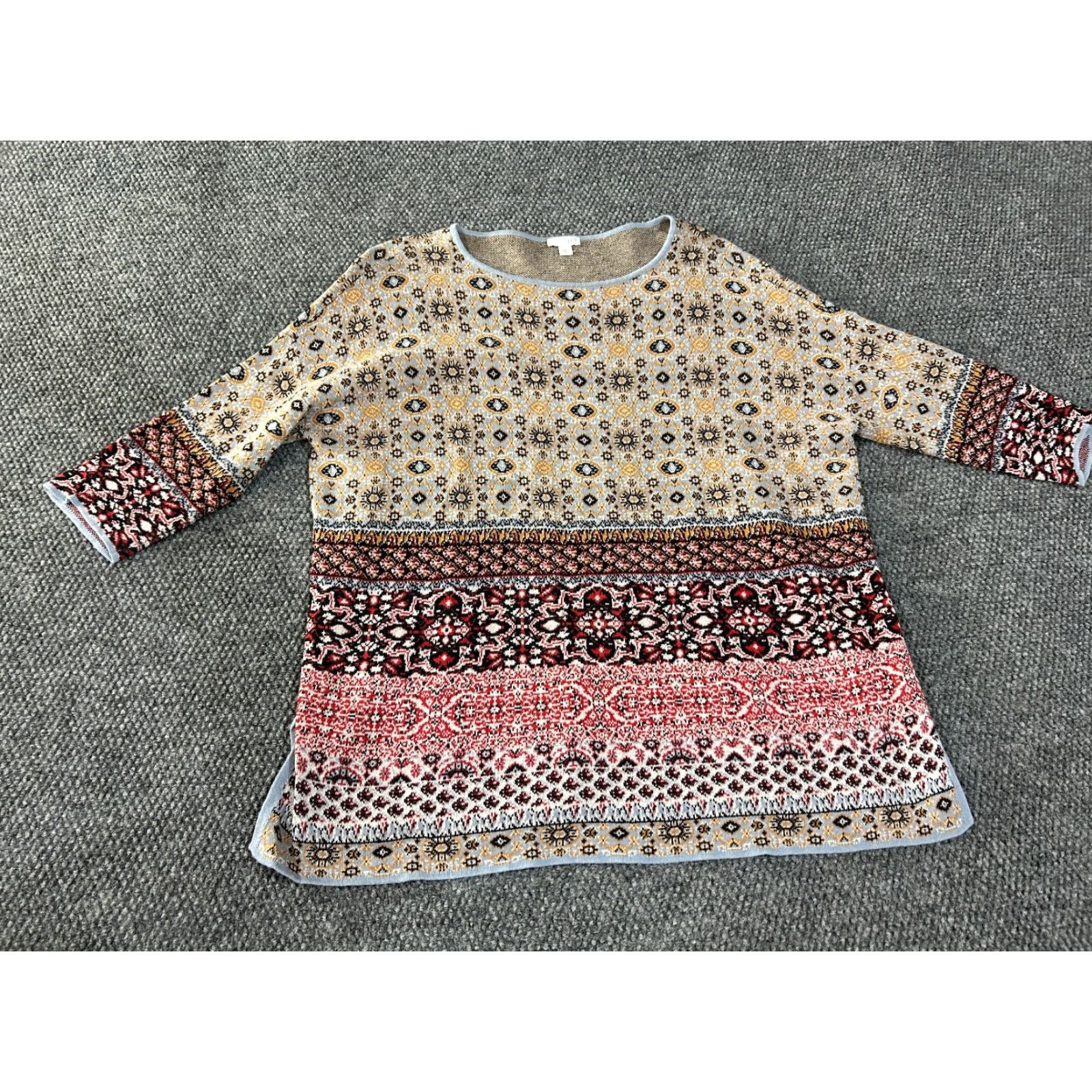 J. Jill J. Jill Sweater Womens Medium Multicolor Knit Cable-Knit Round Neck Long Sleeve Raglan Size M / US 6-8 / IT 42-44 - 2 Thumbnail