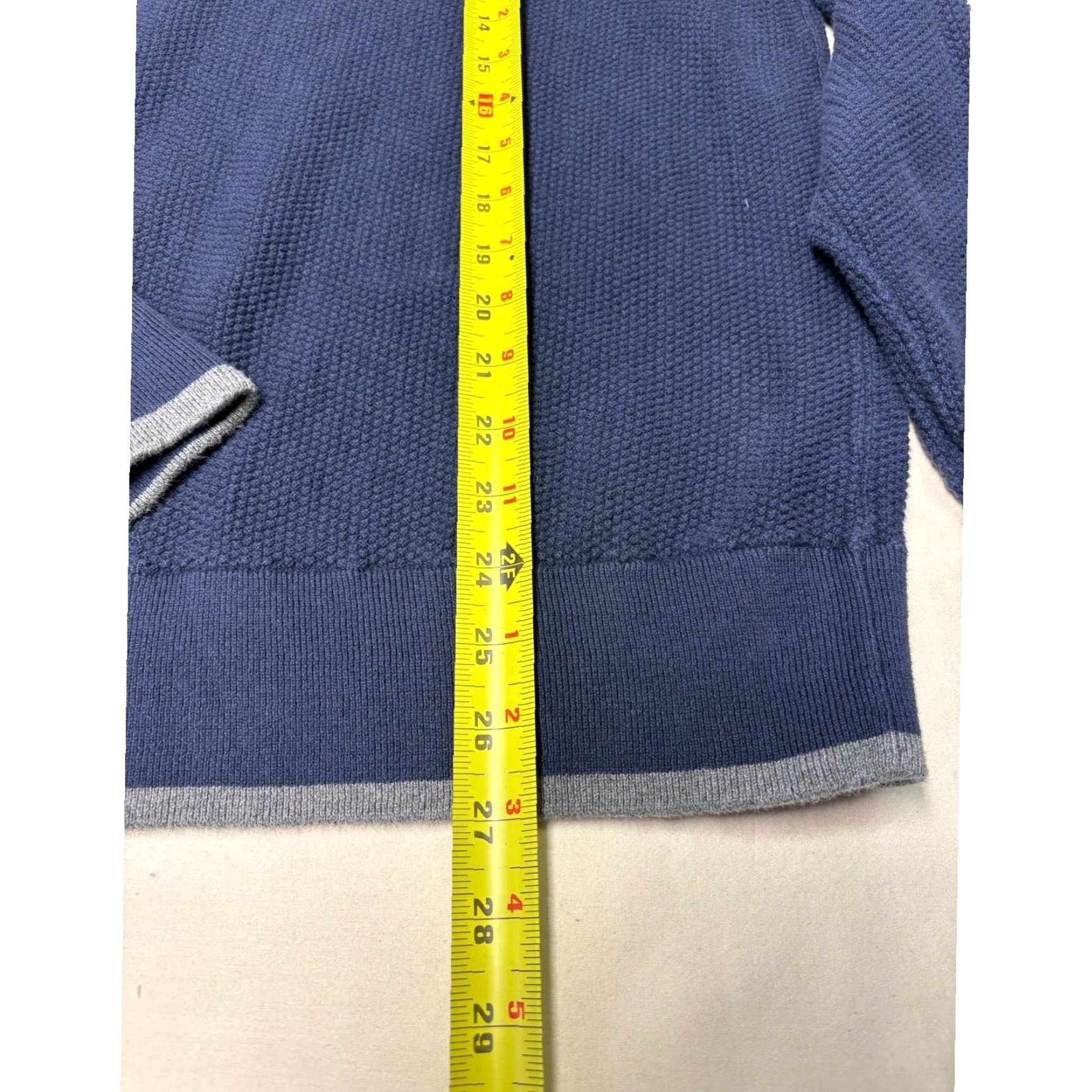 Brooks Brothers Brooks Brothers Mens Blue Textured Quarter Zip Cotton Sweater L Size US L / EU 52-54 / 3 - 4 Thumbnail