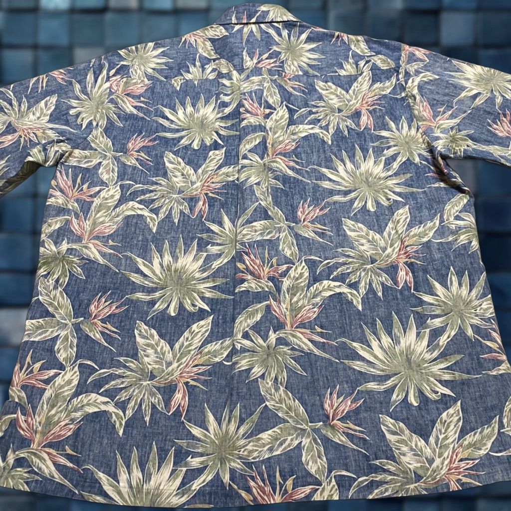 Vintage Cooke Street Mens 2XL Hawaiian Shirt Blue Floral Button Front Short Sleeve Shirt Size US XXL / EU 58 / 5 - 1 Thumbnail