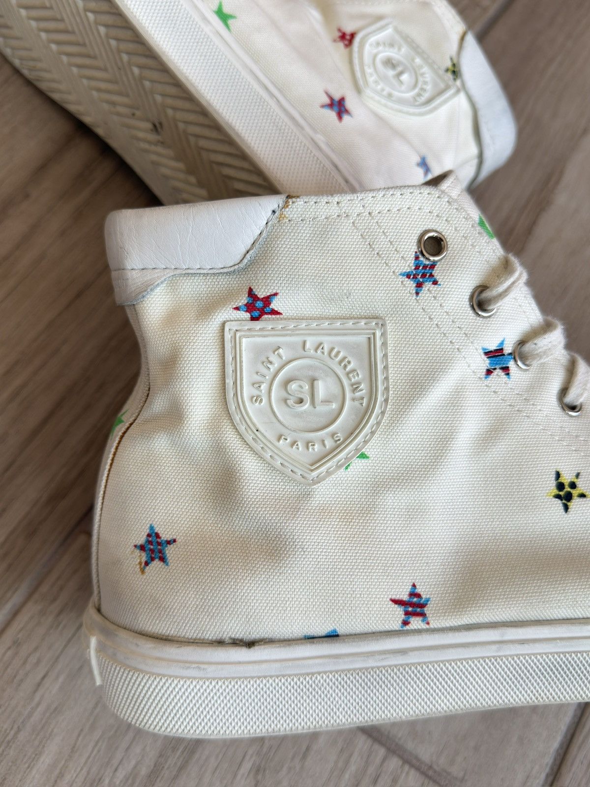 Saint Laurent Paris Solaris Fan Star Moon Plus Converse High-Top Sneaker Size US 11 / EU 44 - 5 Thumbnail