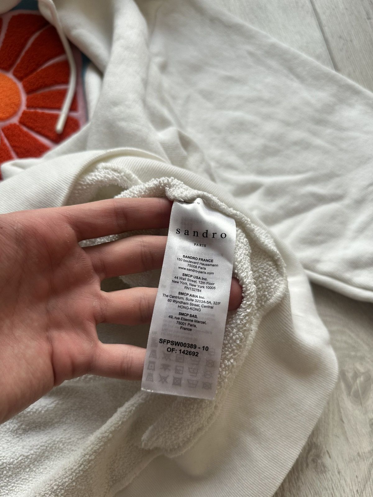 Sandro Sandro Logo White Hoodie Size US L / EU 52-54 / 3 - 7 Thumbnail