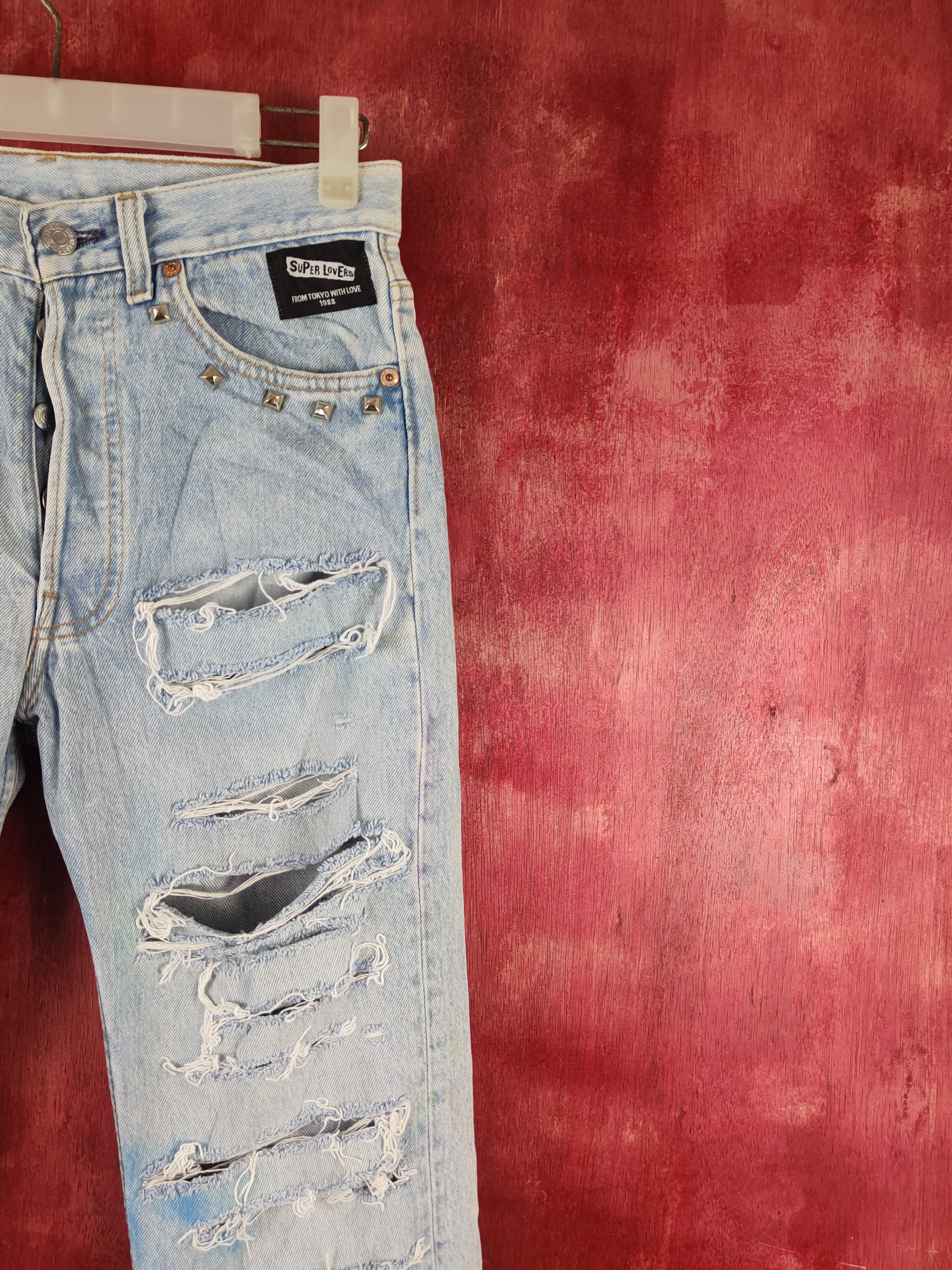 Levi's DL 501 Levi's X Super Lovers Distressed Ripped denim #S2358 Size US 28 / EU 44 - 6 Thumbnail