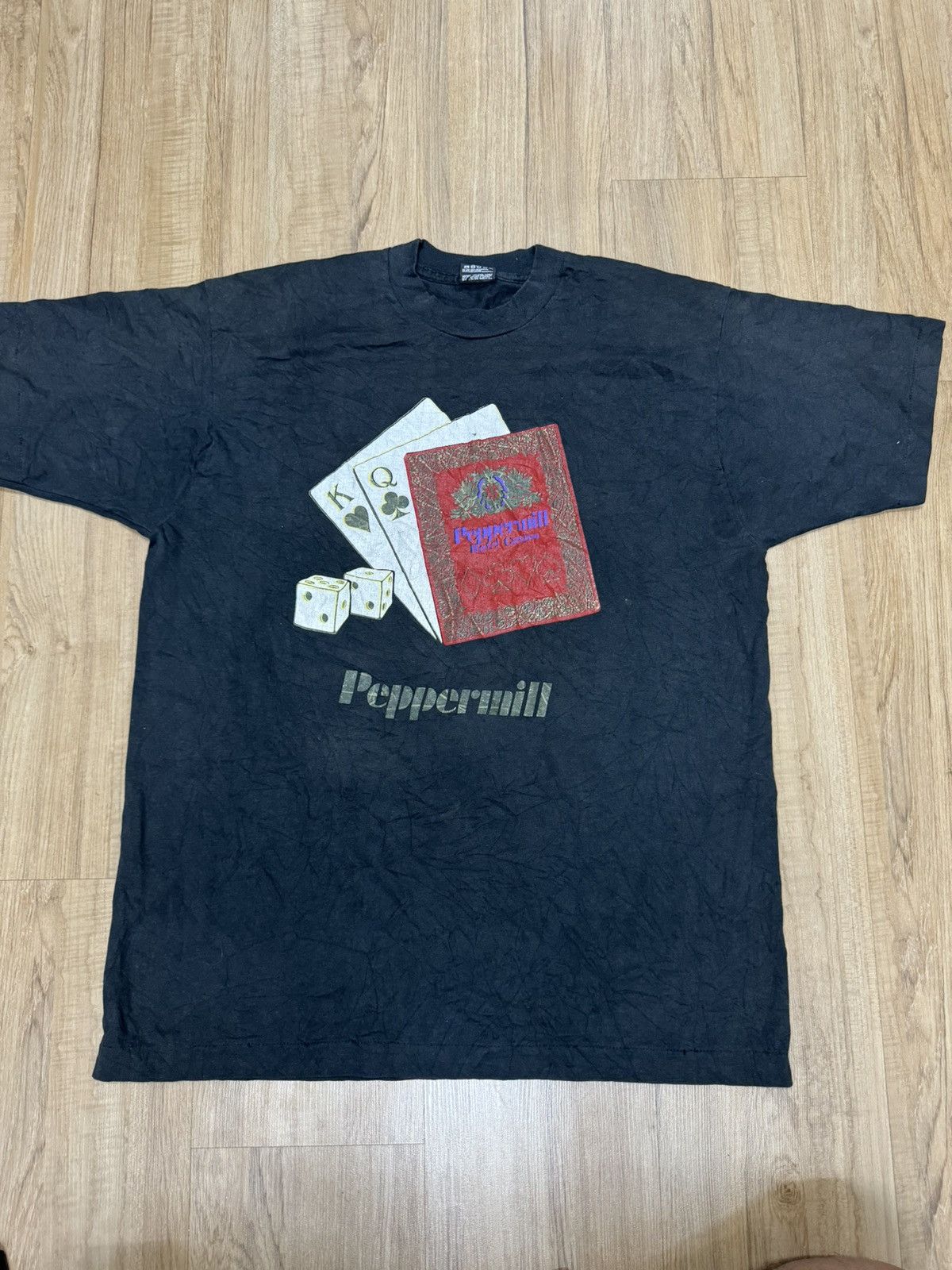 image of Vintage Peppermill Hotel And Casino Tshirt in Black, Men's (Size Large)