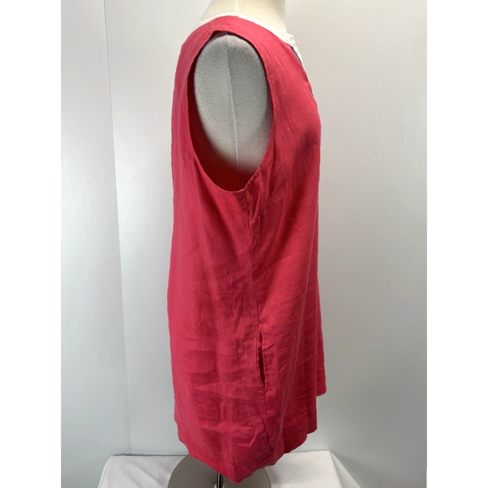 Tommy Bahama VINTAGE Tommy Bahama Linen Shift Dress Women Large Pink Beach Pockets Summer Casual Size L / US 10 / IT 46 - 4 Thumbnail