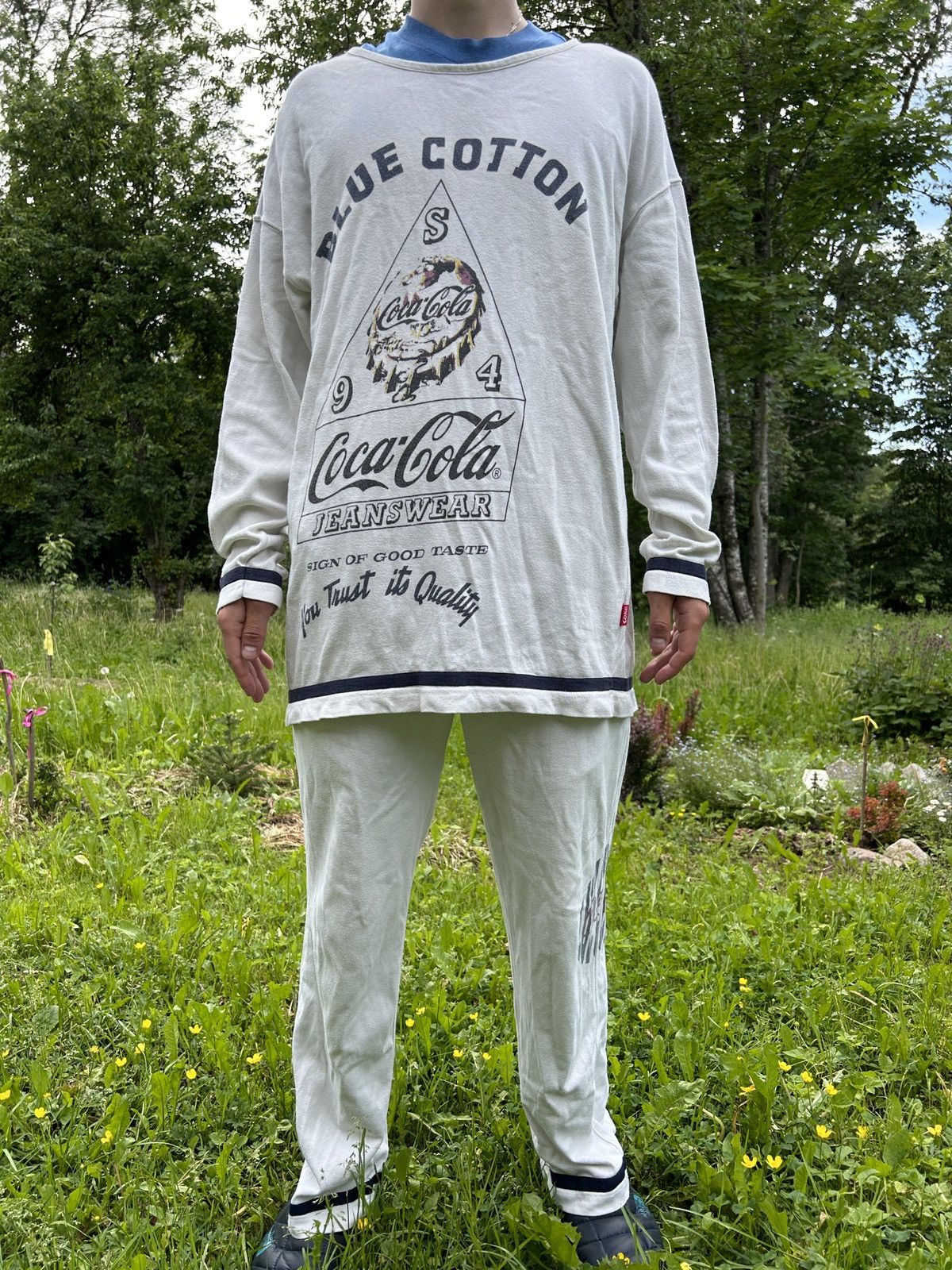 Coca Cola 90s Vintage 1995 Coca Cola Full Cotton Suit Bundle Pants Top Size US L / EU 52-54 / 3 - 15 Thumbnail