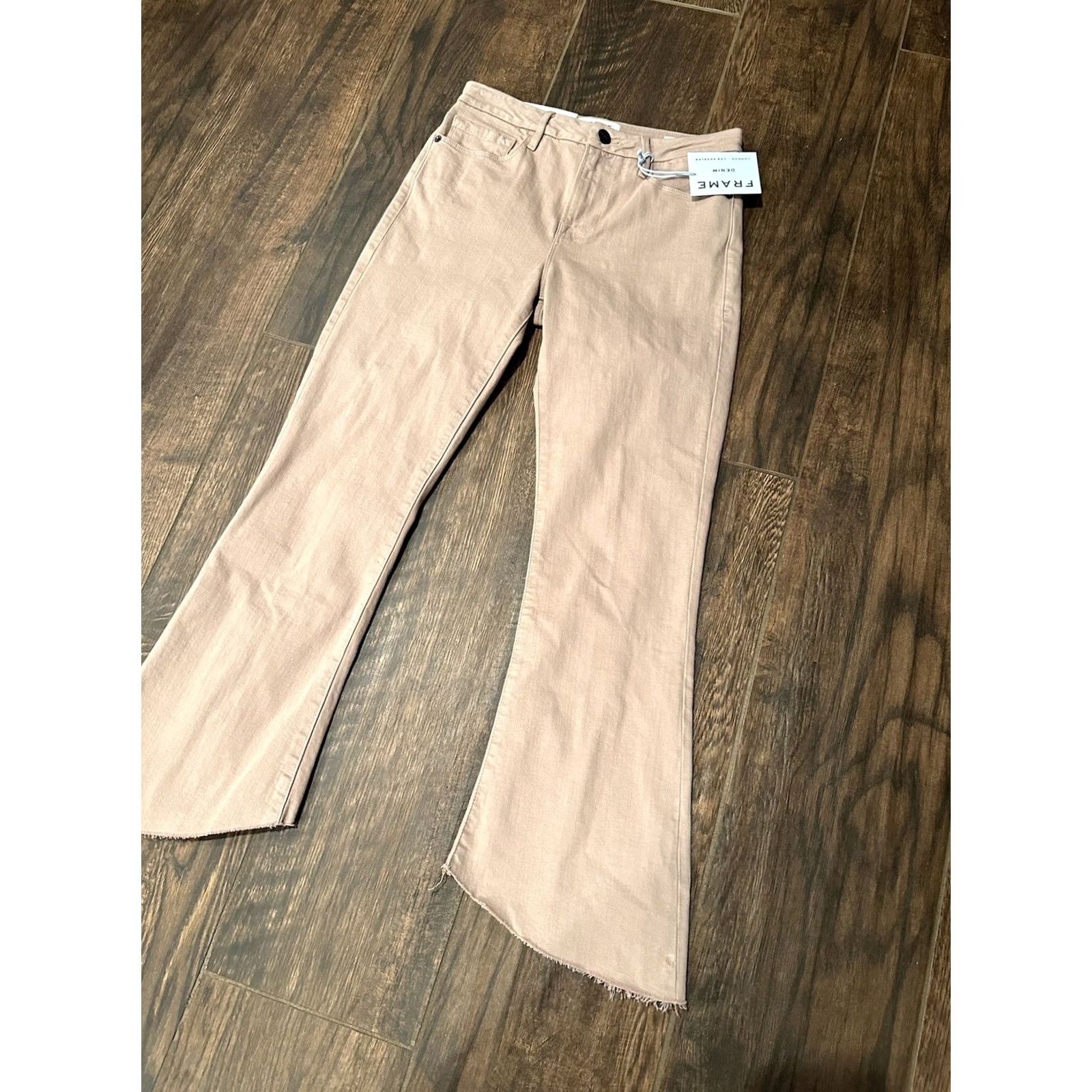 Frame FRAME Denim Jeans Le Crop Mini Boot Raw Edge Mid Rise Size 26 Dusty Rose Pink Womens Size 26" / US 2 / IT 38 - 2 Thumbnail