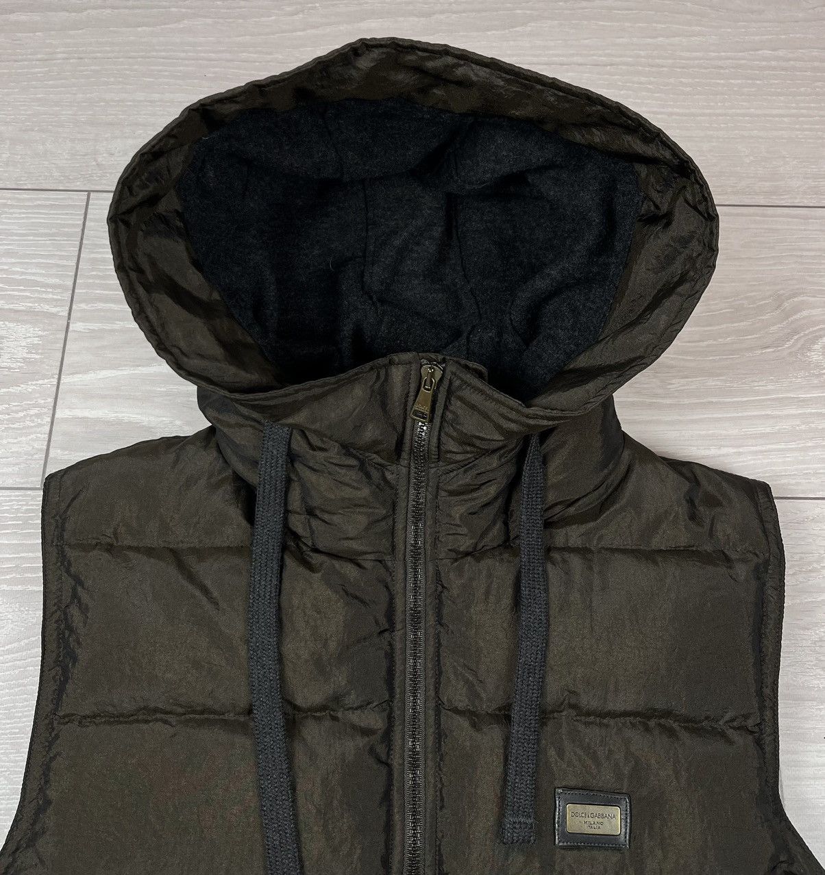 Dolce & Gabbana Dolce&Gabbana Brown Nylon Hooded Puffer Down Vest Jacket Size US M / EU 48-50 / 2 - 8 Thumbnail
