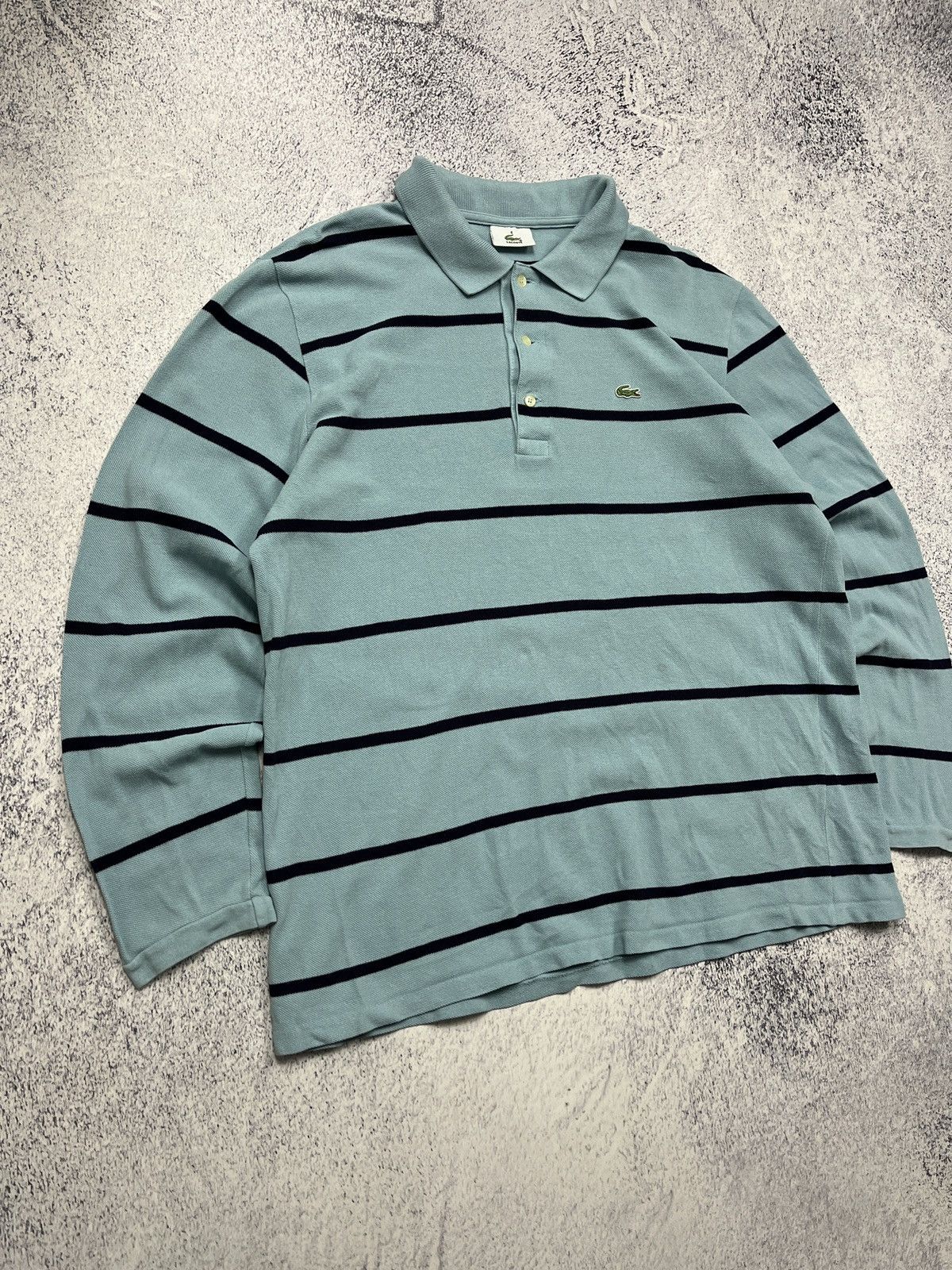 Lacoste × Vintage Vintage Lacoste Blue Rugby Long Sleeve Striped 90s Mini Logo Size US L / EU 52-54 / 3 - 4 Thumbnail