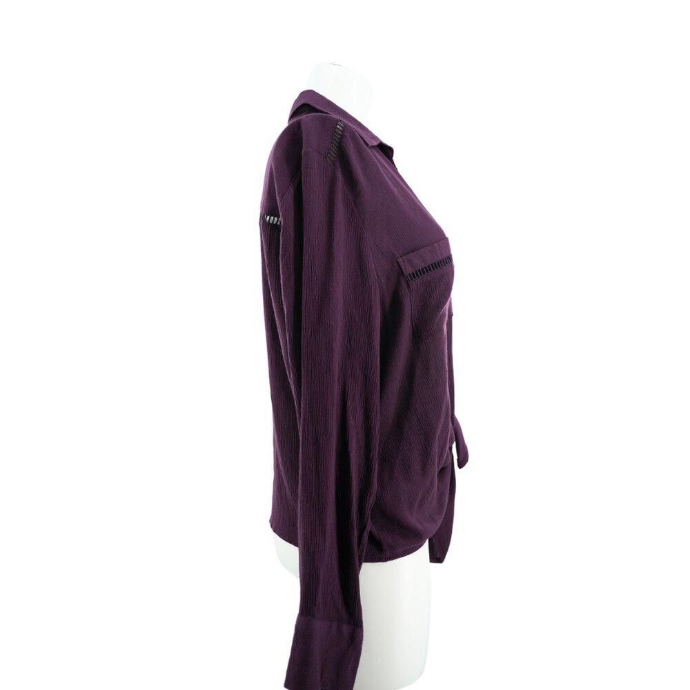 Designer Karen Kane Purple Button Down Blouse Size Medium Size M / US 6-8 / IT 42-44 - 4 Thumbnail