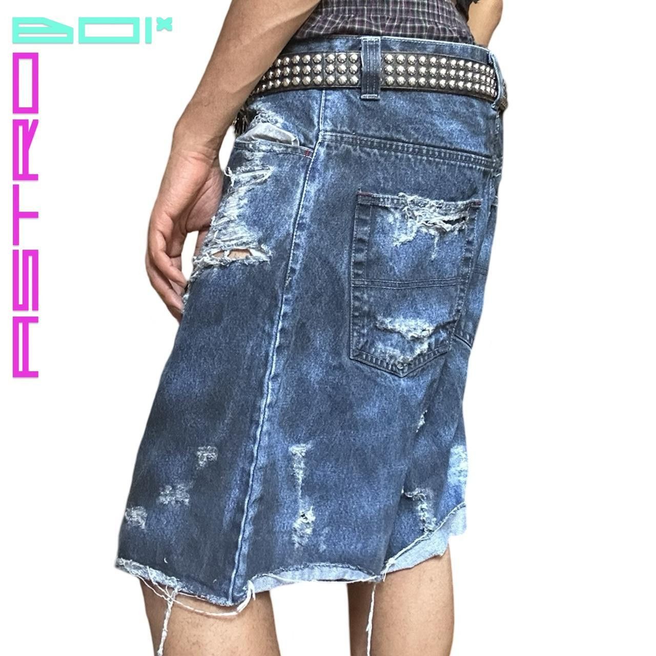 Southpole South Pole Black & Blue Distressed Denim Shorts - 36" Size US 36 / EU 52 - 5 Thumbnail