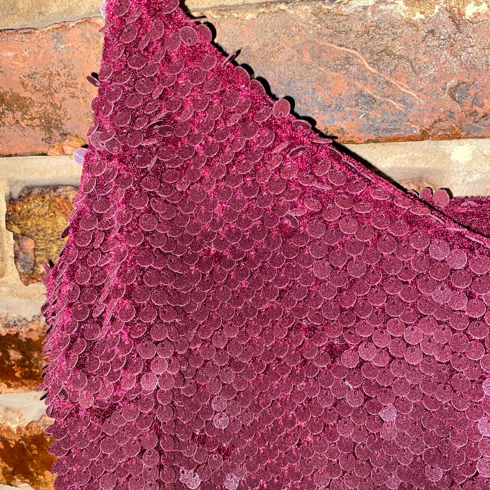Other DO+BE Burgundy Velvet Sequined Mini Tank Slip Dress Small Size S / US 4 / IT 40 - 2 Thumbnail