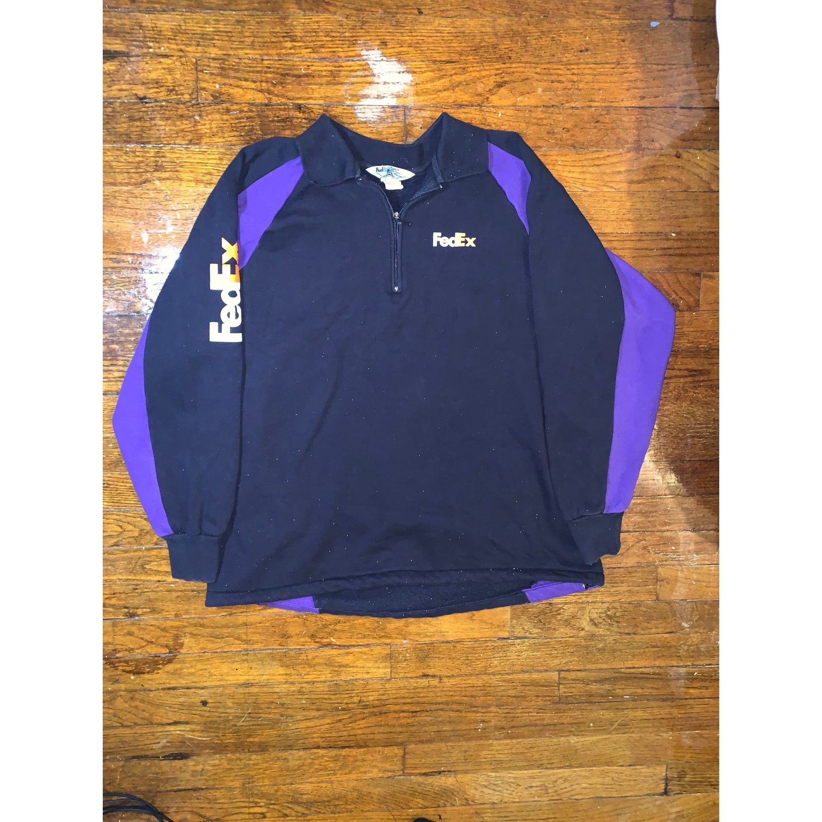 Other Vintage FedEx Quarter Zip Sweatshirt L USA Workwear Size US L / EU 52-54 / 3 - 1 Thumbnail