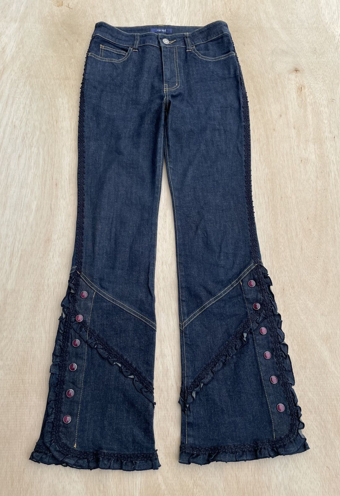 Hysteric Glamour × If Six Was Nine × Japanese Brand Pink House Flare Jeans Gothic Boot Cut Size 28" / US 6 / IT 42 - 3 Thumbnail