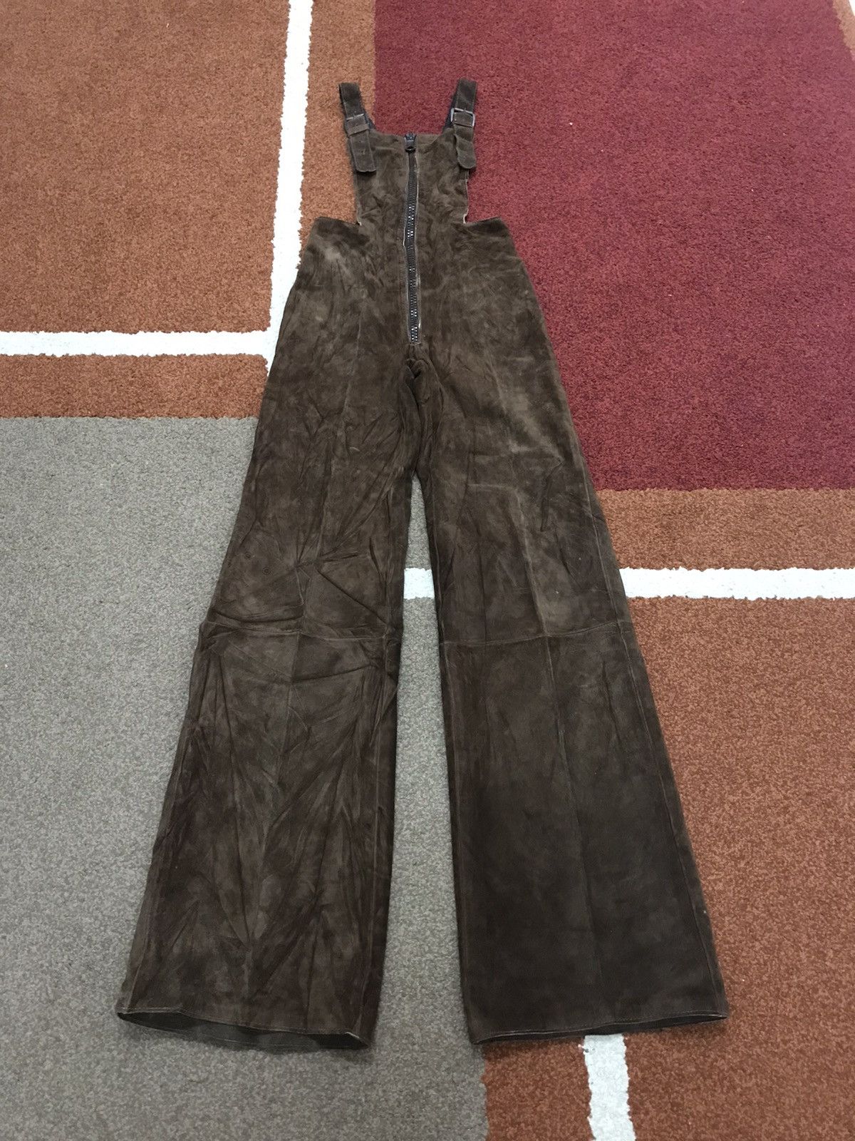 Leather × Vintage AICAD Suede Leather Workwear Jumpsuit Size 23" - 1 Thumbnail
