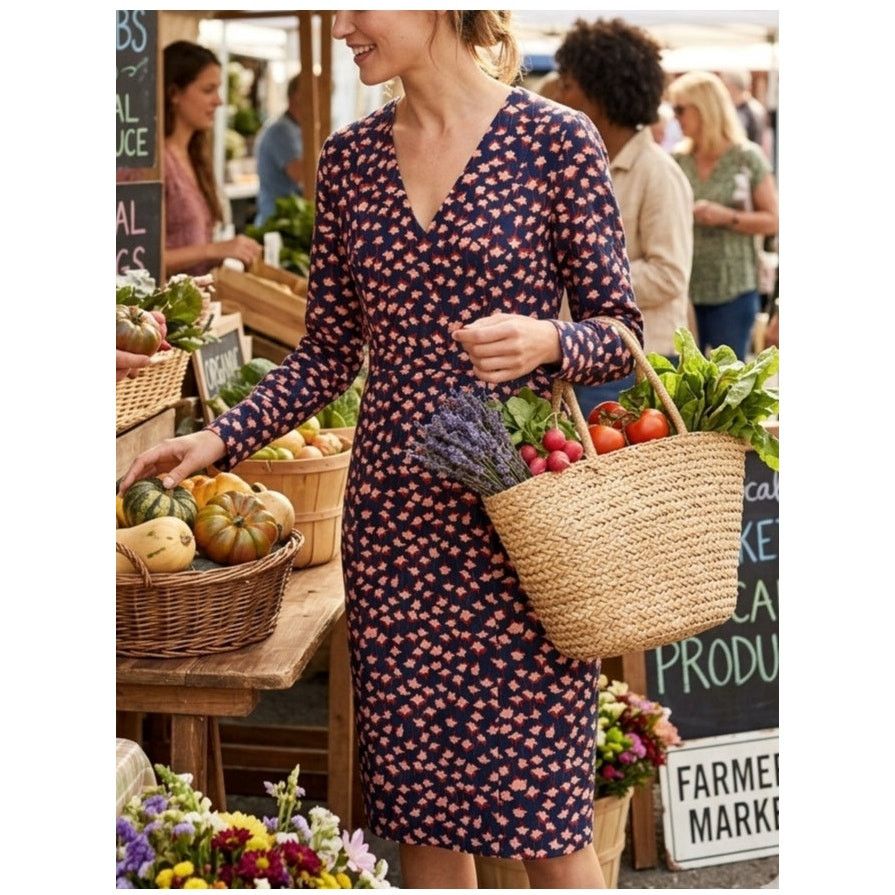 Boden Boden Hannah Navy Floral Sheath Dress Long Sleeve EUC Size M / US 6-8 / IT 42-44 - 5 Thumbnail