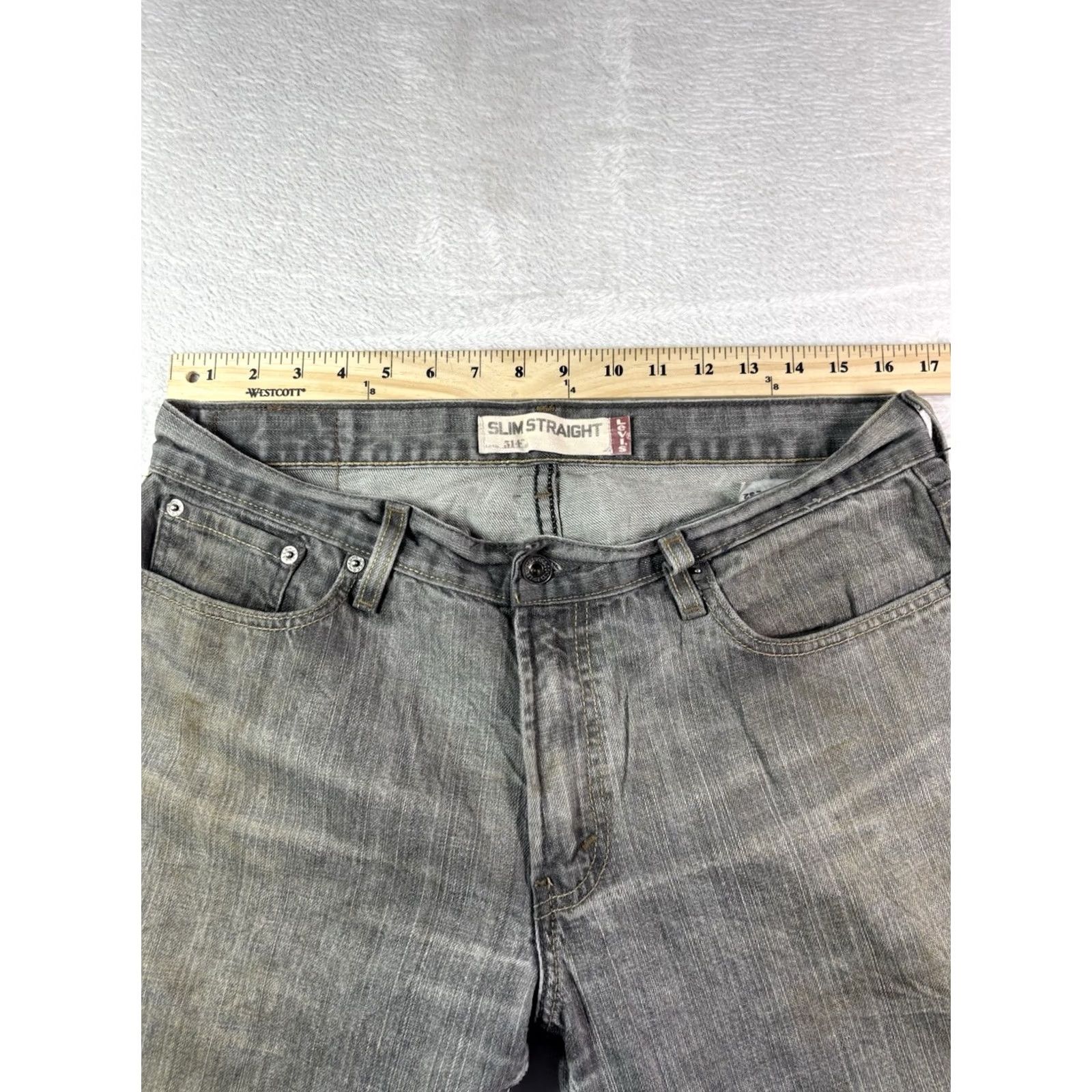 Levi's VINTAGE Levi's 514 Jeans Mens 34x32 Denim Straight Leg Jeans Gray 514 Straight Mens Regular Slim Stretch"} Size US 34 / EU 50 - 7 Thumbnail