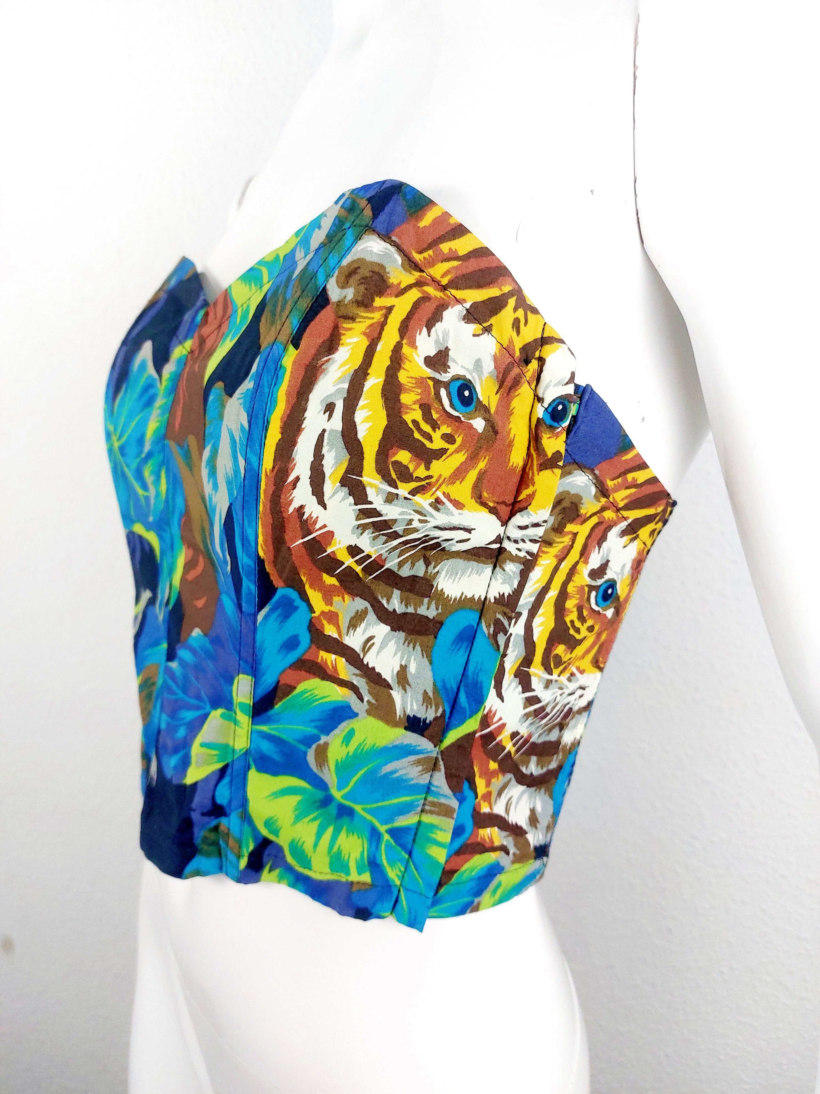 Kenzo Archive Kenzo Jungle Tropical Tiger Leaf Y2K Bustier Corset Size S / US 4 / IT 40 - 3 Thumbnail