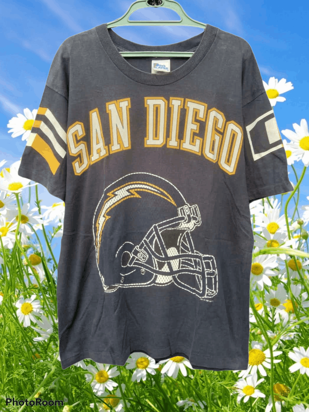 image of Nfl San Diego Charger T-Shirt in Faded Black, Men's (Size Large)