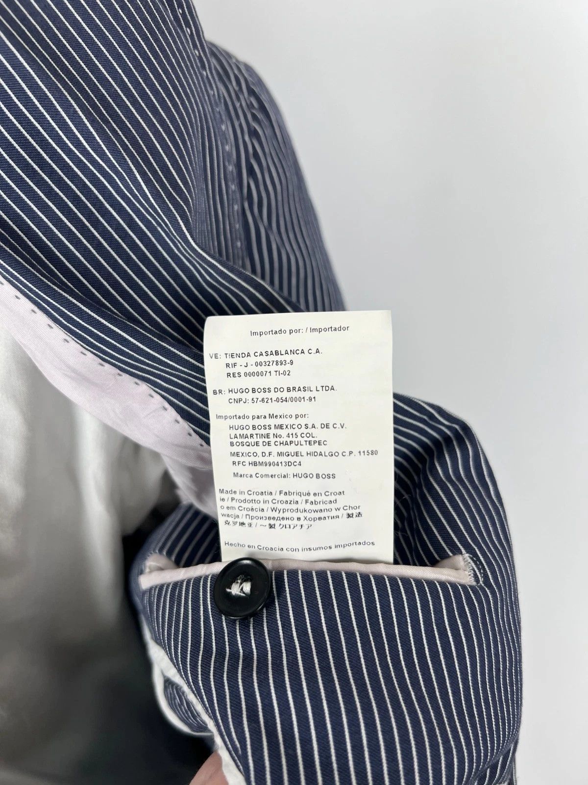 Hugo Boss Hugo Boss Men's Unlined Striped Blue White Blazer Jacket Size 38R - 12 Thumbnail