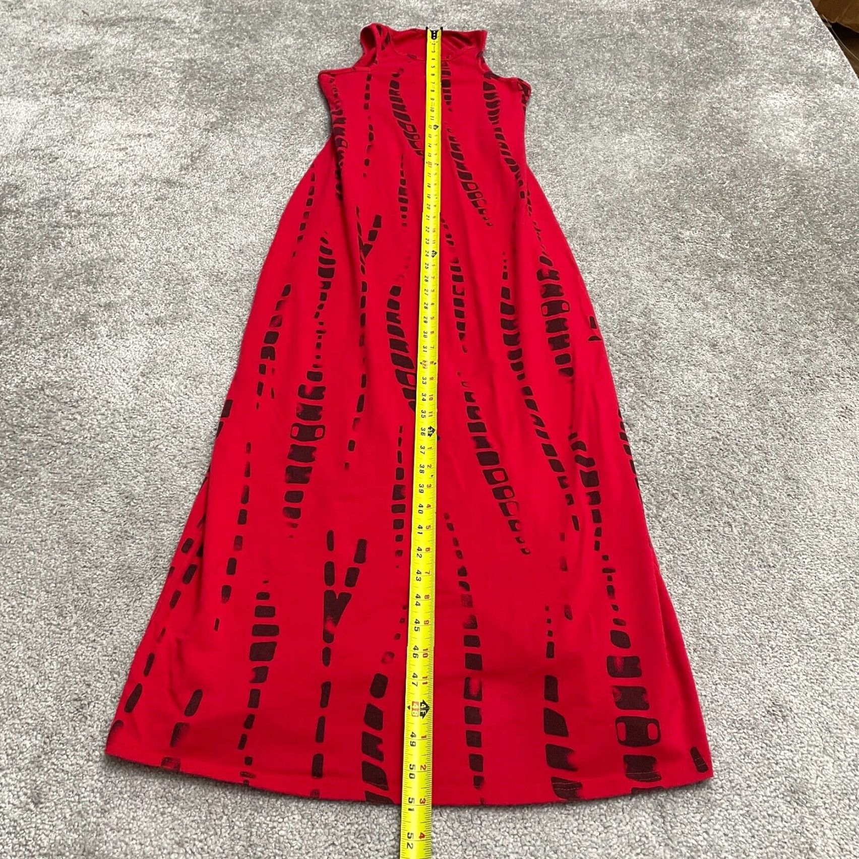 Vintage Unbranded Maxi Dress Womens Medium Red Black Patterned Stretch Sleeveless Size M / US 6-8 / IT 42-44 - 6 Thumbnail