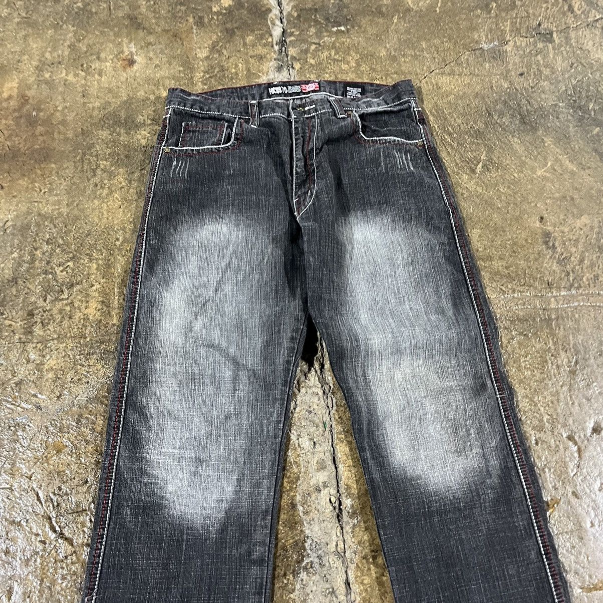 Affliction × JNCO × Vintage Crazy Vintage Y2K Baggy Jeans Embroidered Skater JNCO Style Size US 36 / EU 52 - 7 Thumbnail