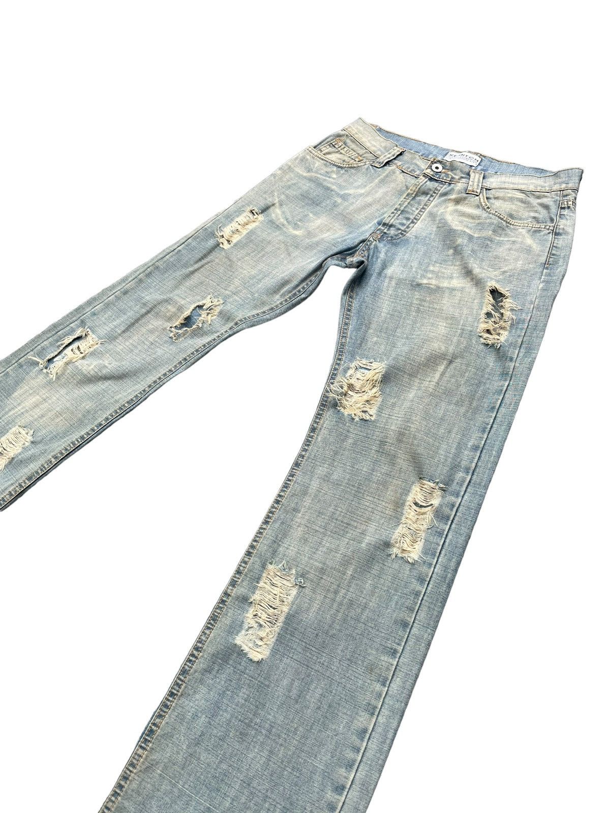 Designer Vintage Kemitch Socialite Faded Distressed Denim Size US 32 / EU 48 - 2 Thumbnail