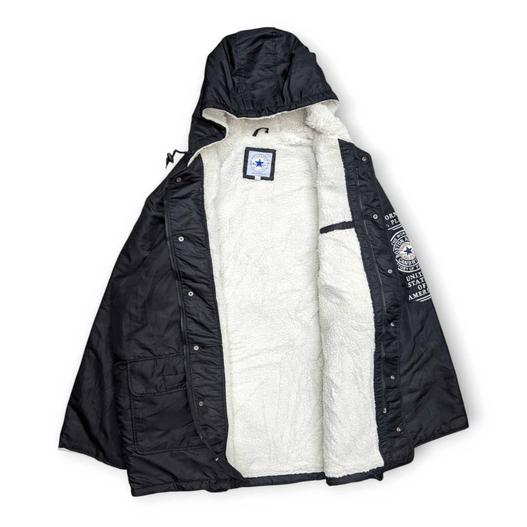 Converse Converse All Star Hoodie Sherpa Hoodie Parka Long Jacket Size US L / EU 52-54 / 3 - 2 Thumbnail