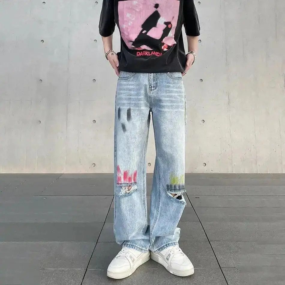 Japanese Brand Abstract Graphic Splash-ink Ripped Jeans Size US 32 / EU 48 - 3 Thumbnail