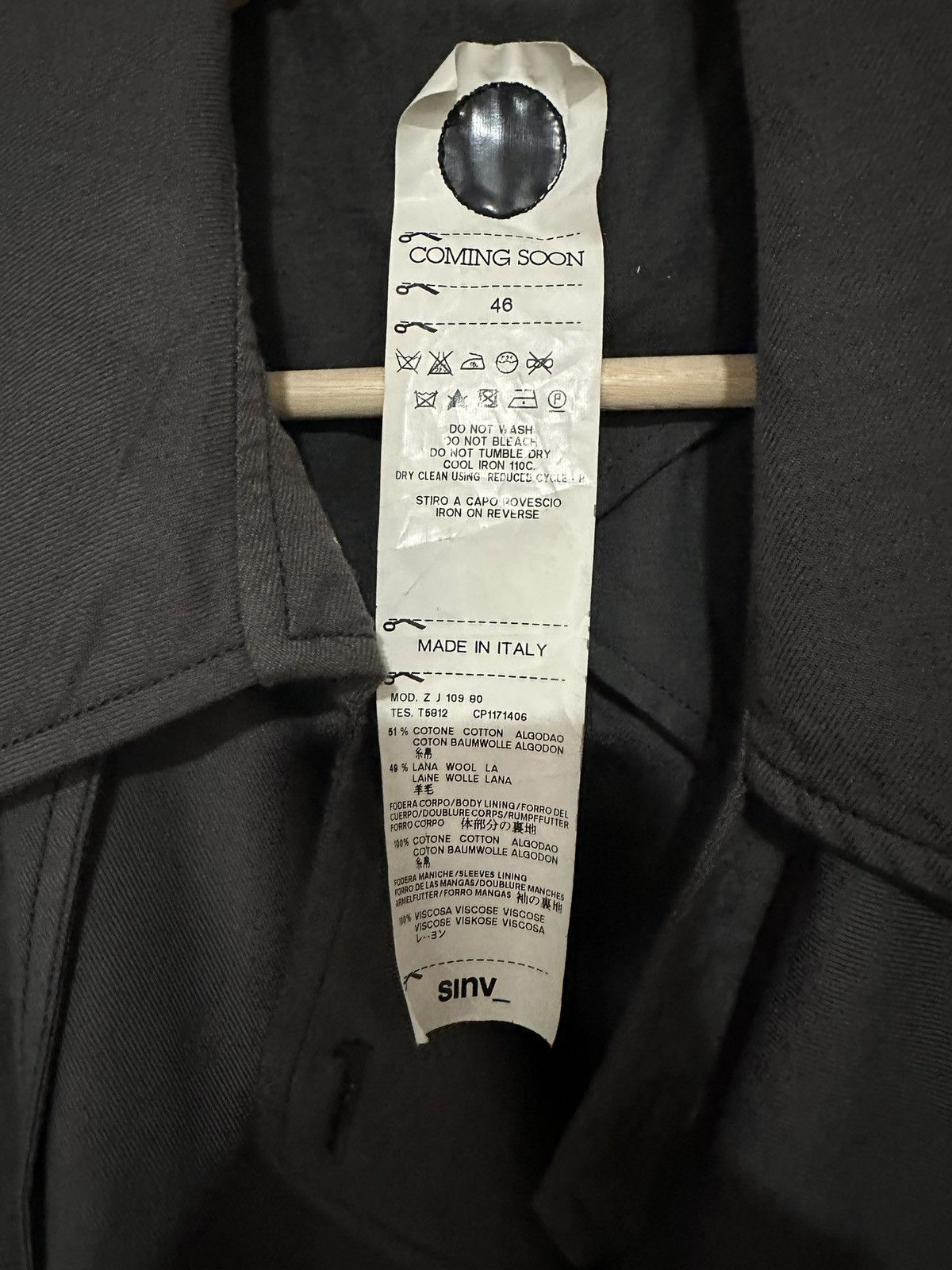 Coming Soon Yohji Yamamoto coming soon trench coat small cotton wool Size US S / EU 44-46 / 1 - 3 Thumbnail