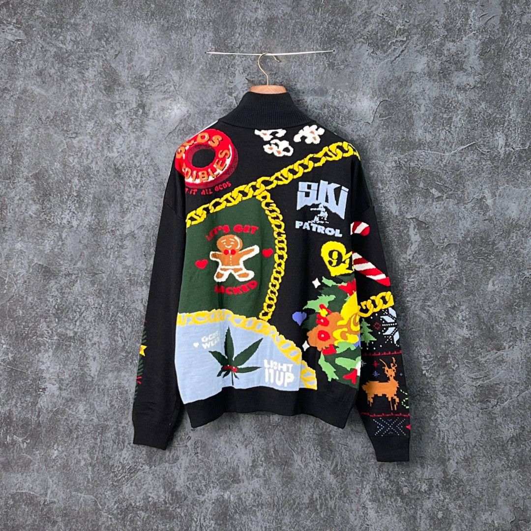 GCDS GCDS Floral Turtleneck Sweater Size US S / EU 44-46 / 1 - 2 Thumbnail