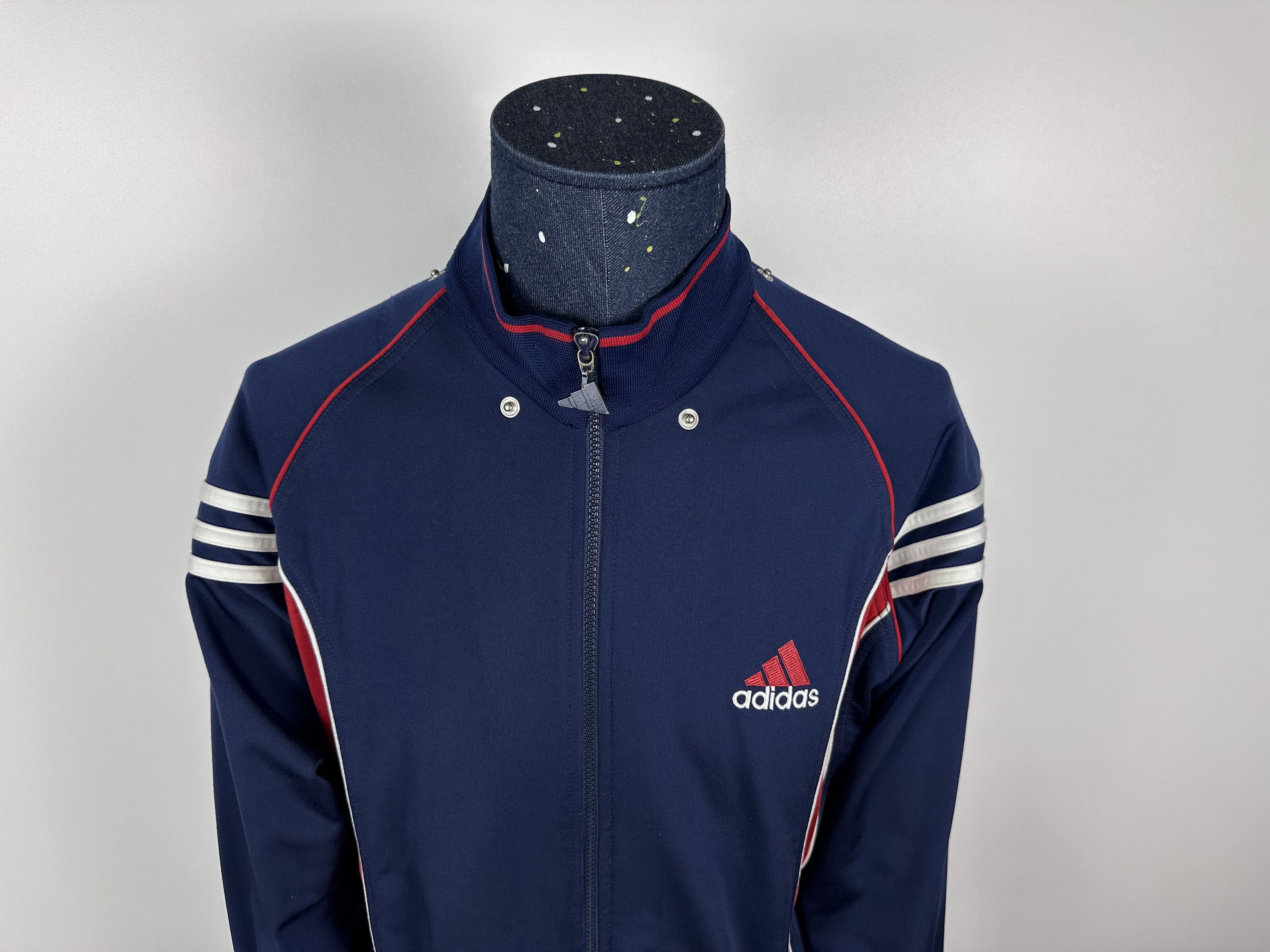 Adidas × Vintage Adidas Vintage 90s Blue Red Track Top Jacket Big Logo S Size US S / EU 44-46 / 1 - 6 Thumbnail