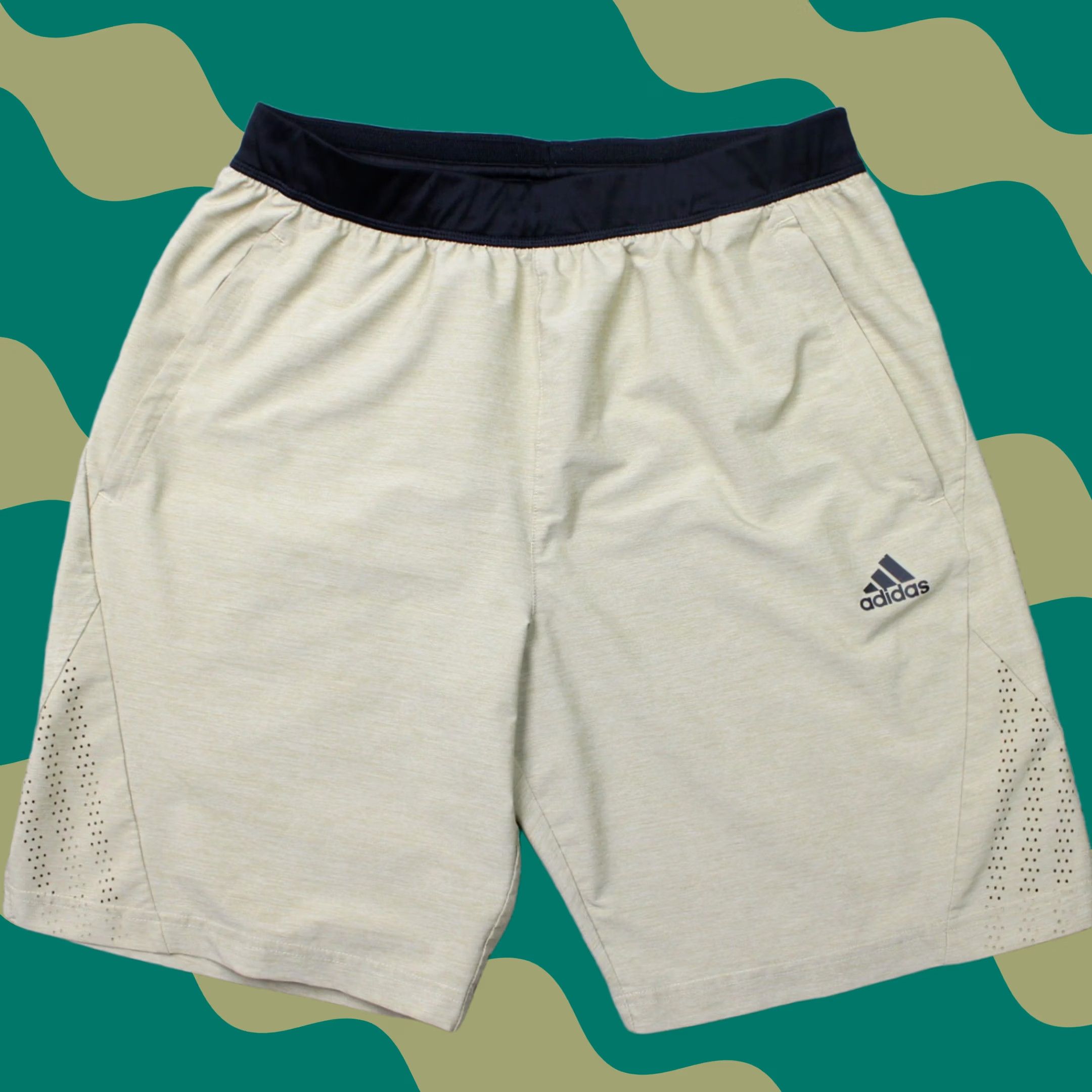 Adidas Adidas Shorts Mens Medium Brown/Black Athletic Training Workout Gym Athleisure Size US 31 - 1 Thumbnail