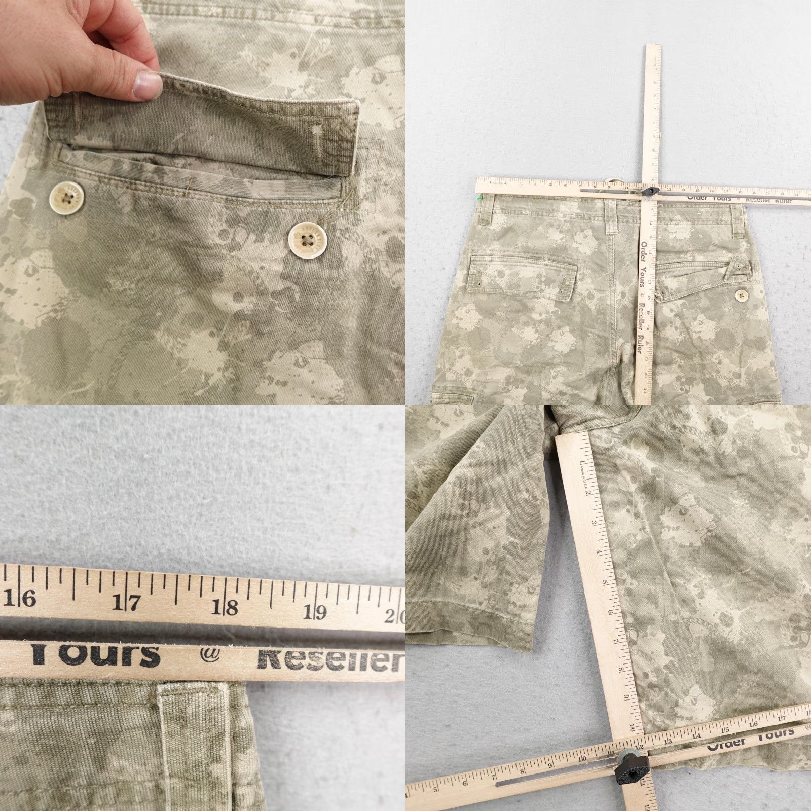 Anchor Blue VINTAGE Anchor Blue Shorts Mens 36 Green Camo Cargo Drawstring Baggy Skater Y2K - Relaxed Fit, 12in Inseam, Cotton, Pockets Size US 36 / EU 52 - 8 Thumbnail