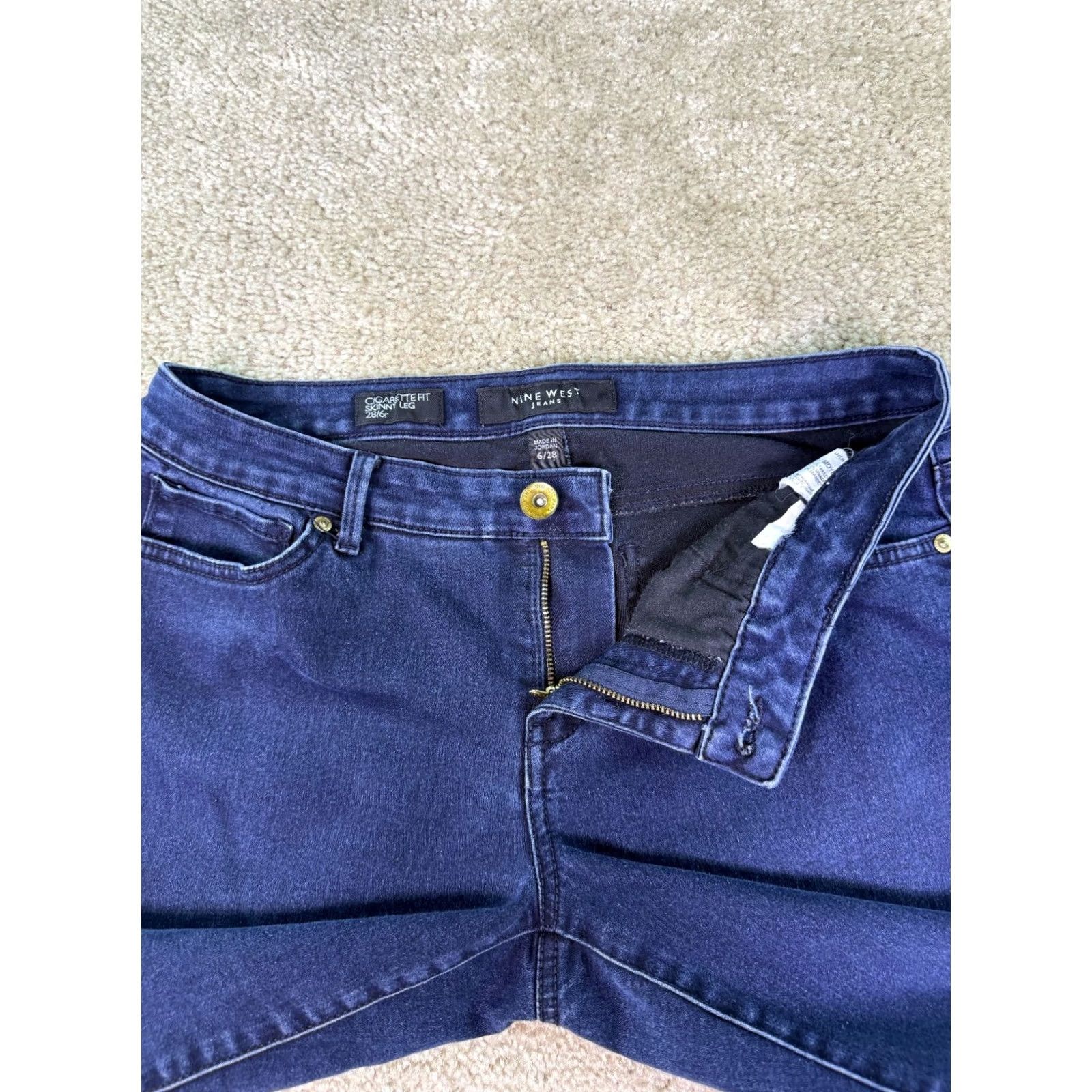 Nine West Nine West Women’s Blue Skinny Cigarette Fit Jeans Size 6/28 D480 Size 28" / US 6 / IT 42 - 3 Thumbnail