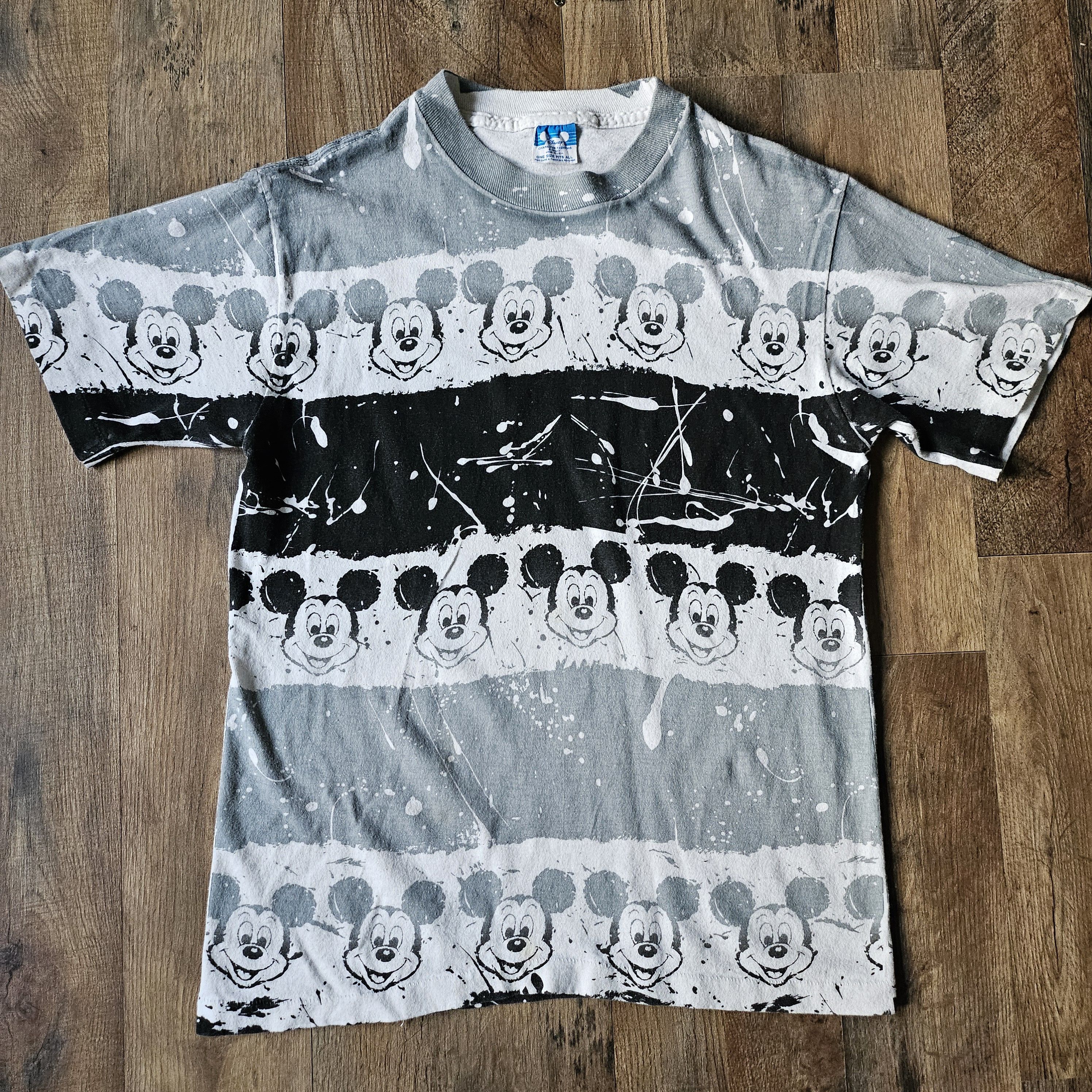 Disney × Vintage vintage 90s MICKEY MOUSE WALT DISNEY ALL OVER PRINT T-Shirt Size US S / EU 44-46 / 1 - 1 Thumbnail