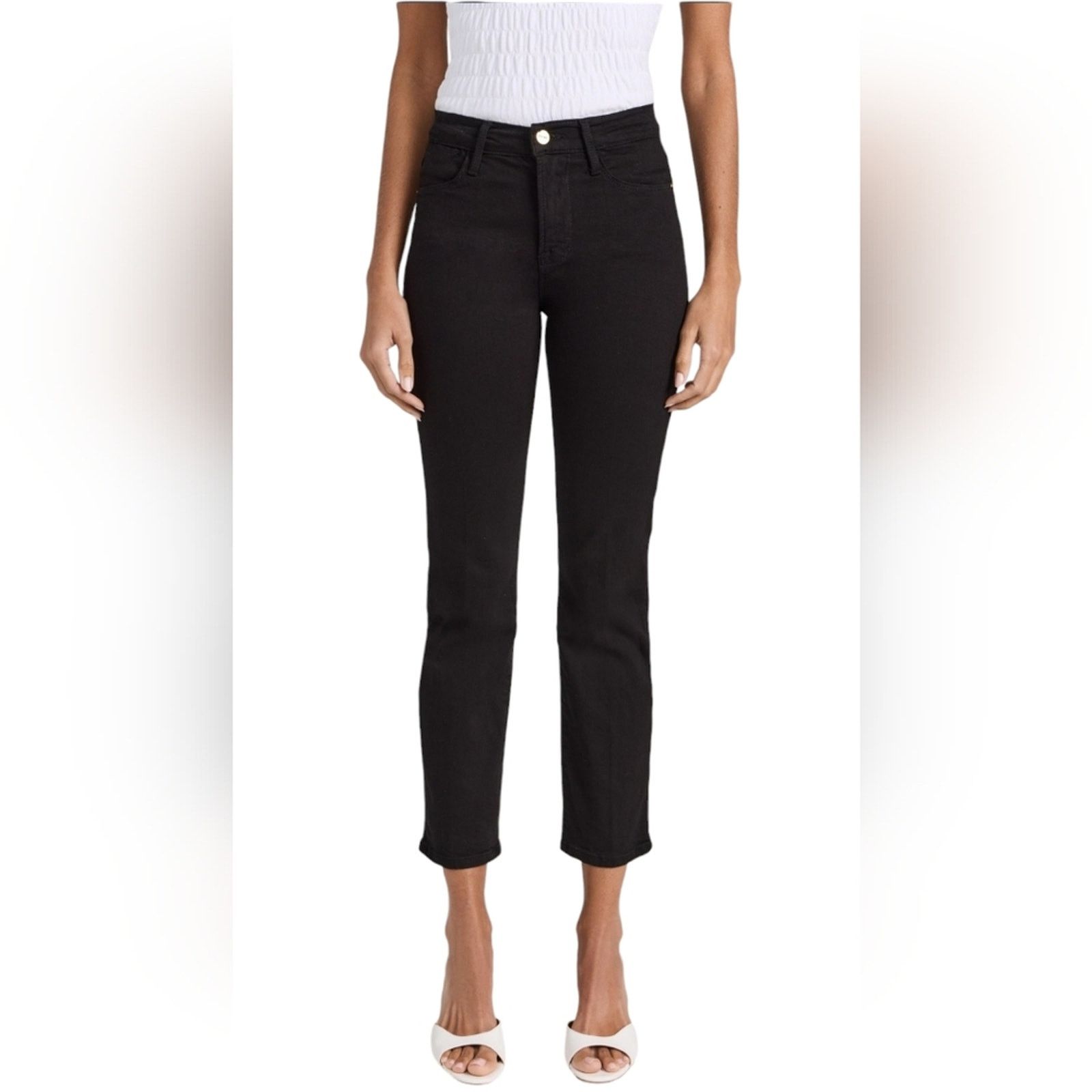 Frame FRAME Le High Straight Jeans in Film Noir 29 Size 29" - 2 Thumbnail